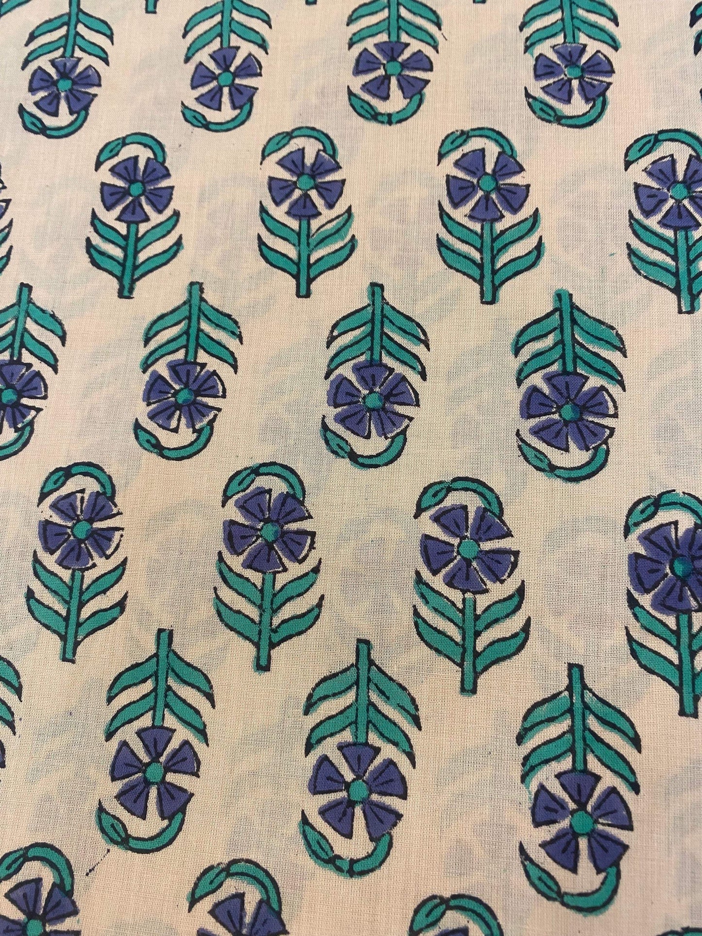 Hand block print, floral print, soft cotton fabric, Fabric modern floral fabric Indian print fabric womens dress fabric, Home Decor Fabric, - Maple Village Lane