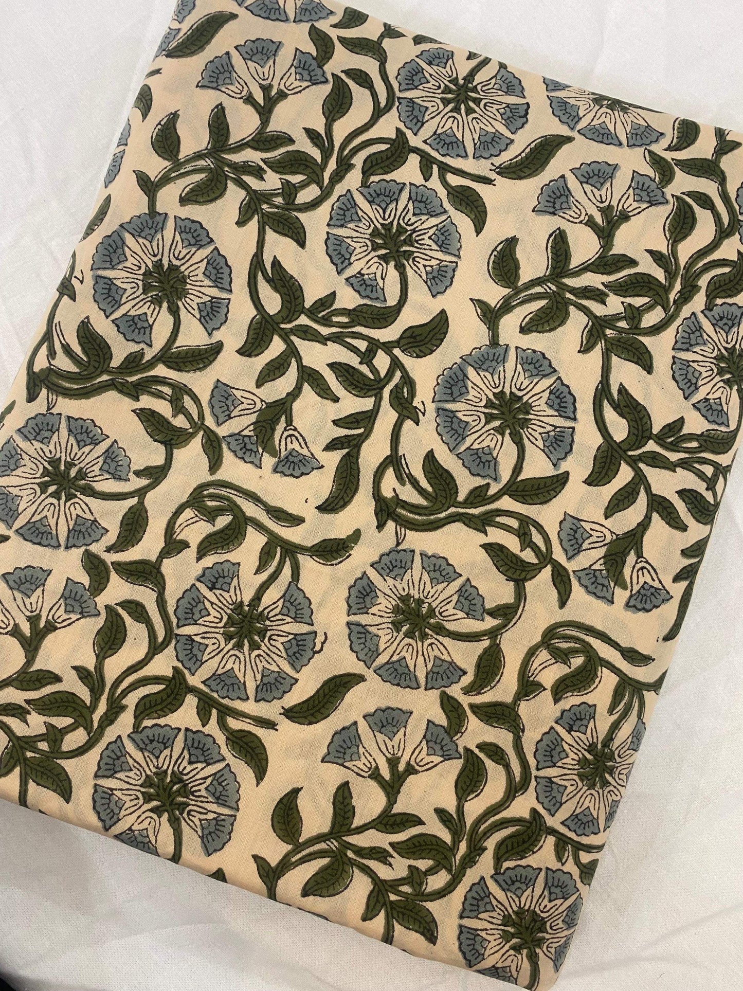 Hand block print, floral print, soft cotton fabric, Fabric modern floral fabric Indian print fabric womens dress fabric, Home Decor Fabric, - Maple Village Lane