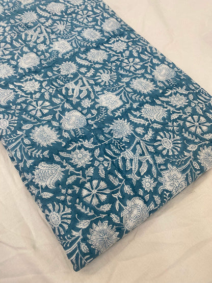 Floral print cotton fabric block print fabric dress Vegetable dyed Indian fabric robe fabric by yard women's clothing, Sewing Fabric - Maple Village Lane