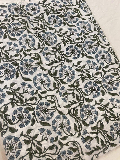 Floral print cotton fabric block print fabric dress Vegetable dyed Indian fabric robe fabric by yard women's clothing, Sewing Fabric - Maple Village Lane