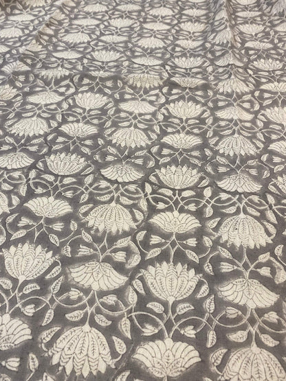 Linen fabric, Fabric by yard, Hand printed fabric, Block Print Fabric, Indian Fabric