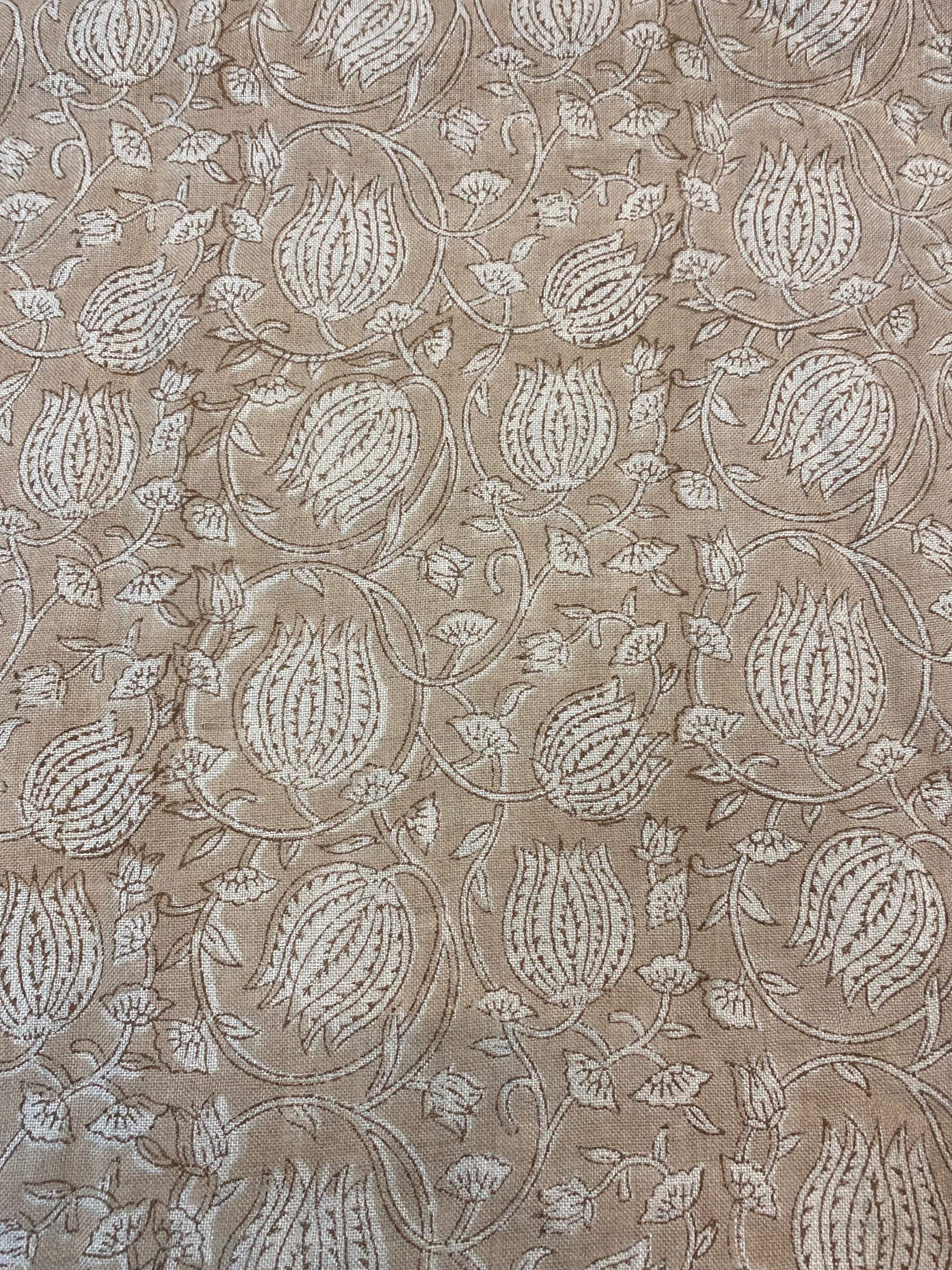 Linen fabric, Fabric by yard, Hand printed fabric, Block Print Fabric, Indian Fabric