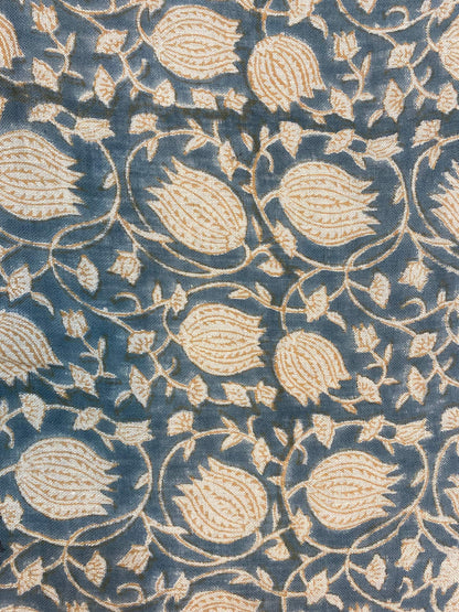 Linen fabric, Fabric by yard, Hand printed fabric, Block Print Fabric, Indian Fabric