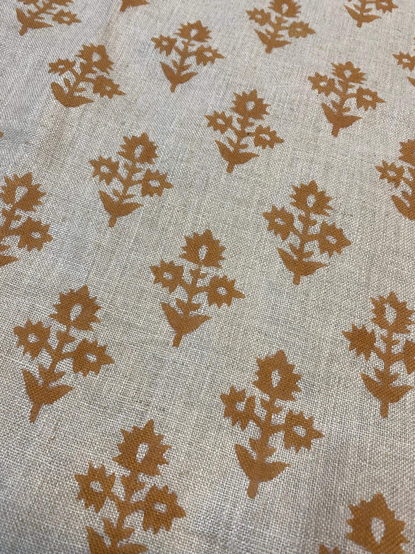 CHOLLEE || Hand Block Printed Linen Fabric , Home Decor Best Linen Fabric for decor, pillows ,upholstery, curtain Fabric , Chair Fabric Use - Maple Village Lane