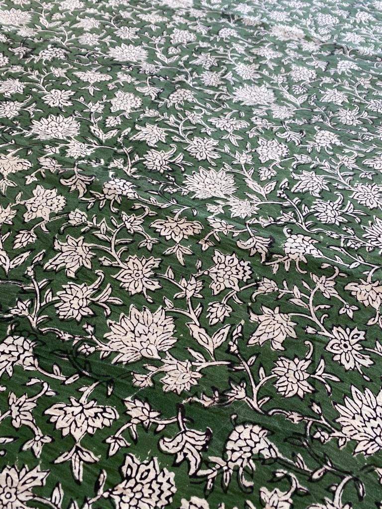 Indian Cotton Block Print Fabric by the Yard -Sewing and Quilting Fabric - Maple Village Lane