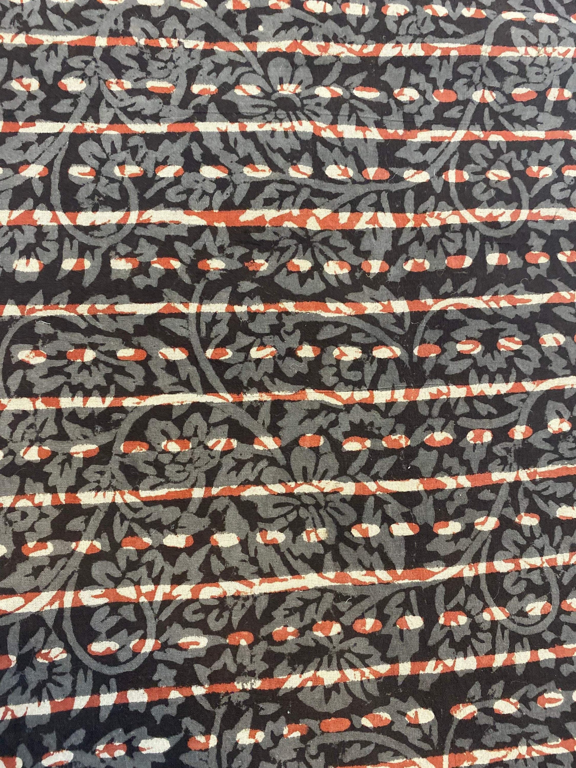 Beautiful Hand Block Printed Fabric, Cotton Fabric, Indian Fabric, fabric by yard, Block Printed Cotton womens clothing - Maple Village Lane