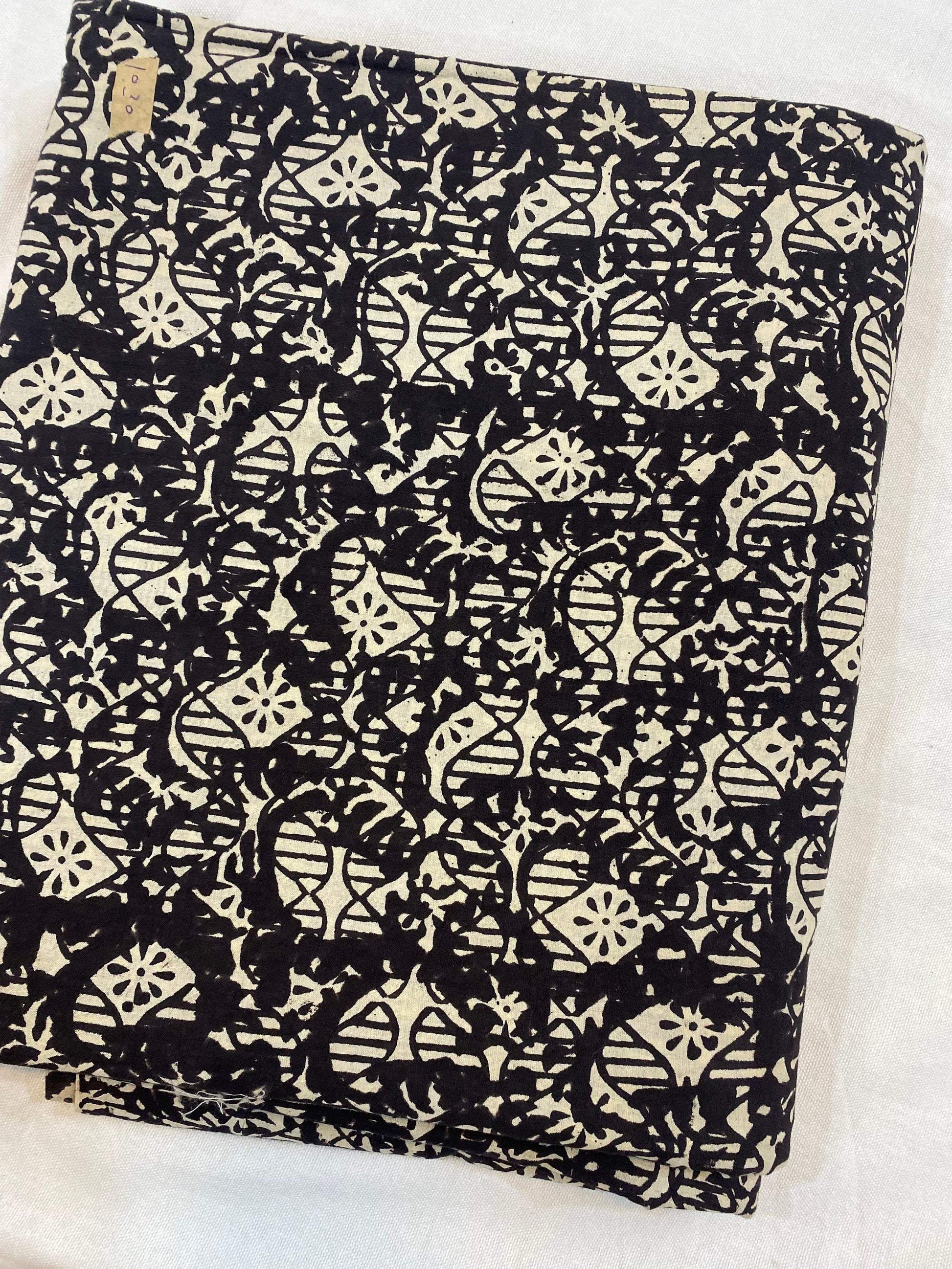 Beautiful Hand Block Printed Fabric, Cotton Fabric, Indian Fabric, fabric by yard, Block Printed Cotton womens clothing - Maple Village Lane