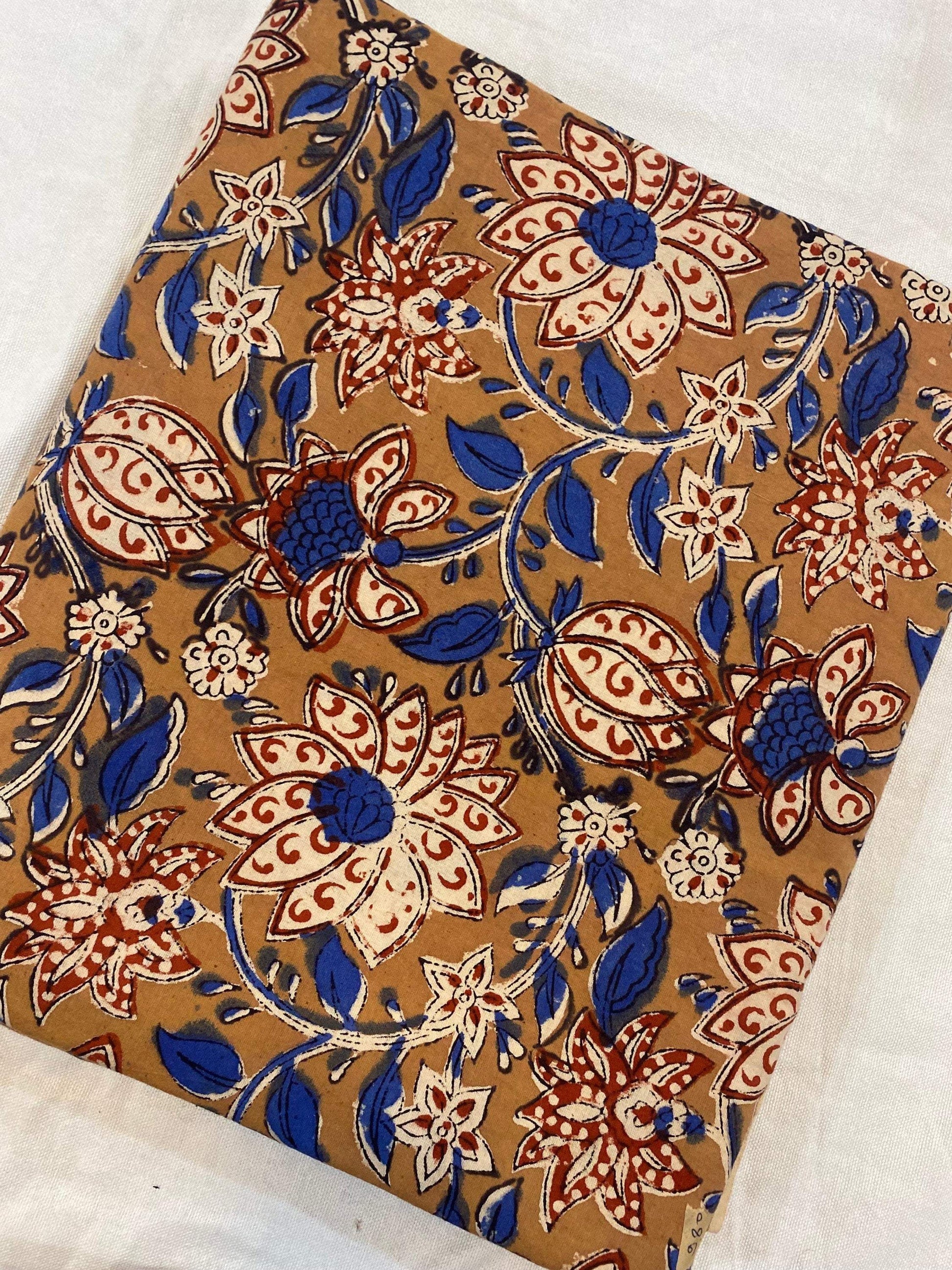 Beautiful Hand Block Printed Fabric, Cotton Fabric, Indian Fabric, fabric by yard, Block Printed Cotton womens clothing - Maple Village Lane