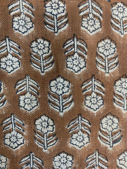 58" inches Indian Hand Block Print Fabric, Indian Linen Fabric, Block Print Fabric, Designer Floral Printing Fabric, Upholstery fabric,