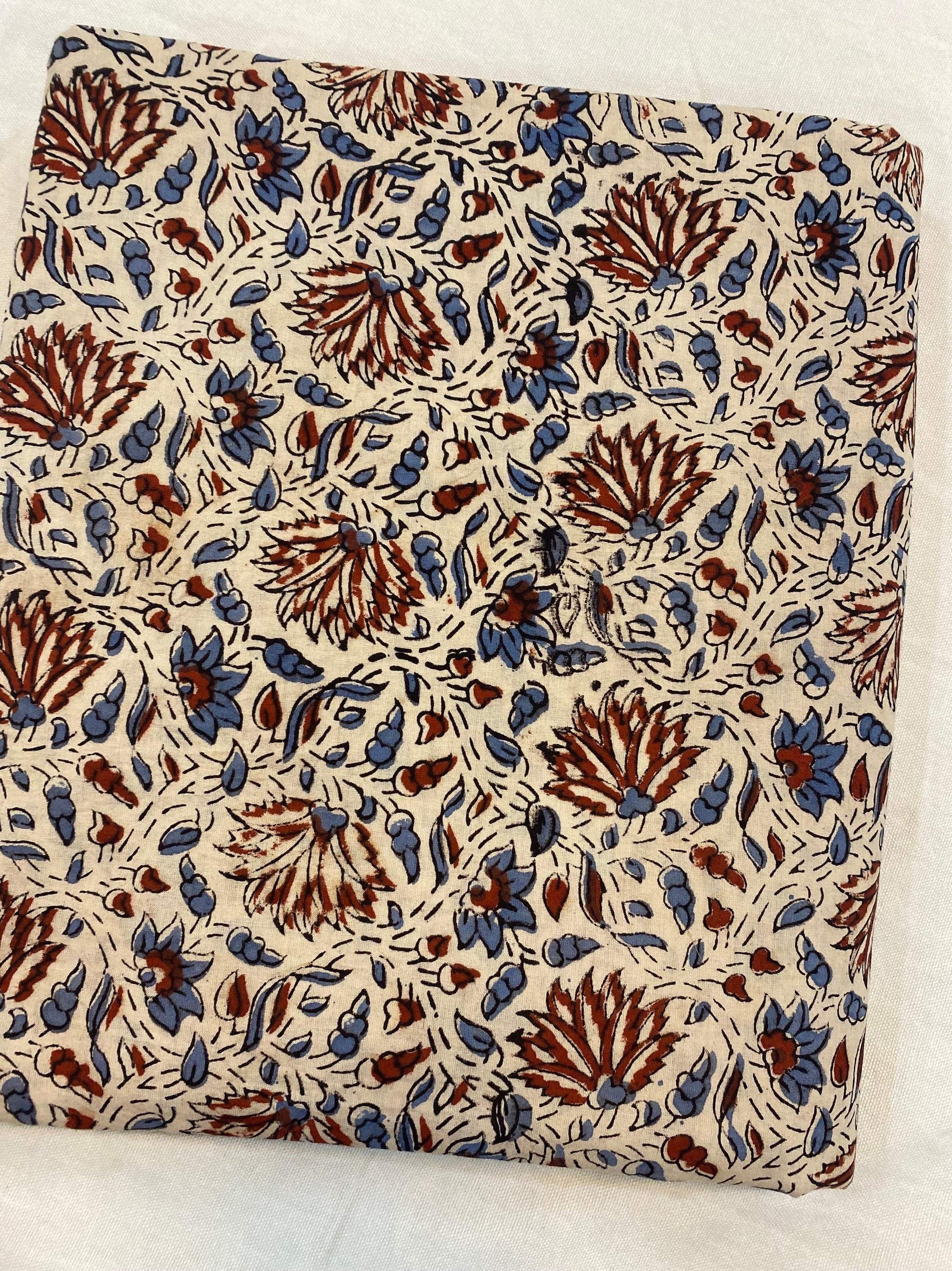 Beautiful Hand Block Printed Fabric, Cotton Fabric, Indian Fabric, fabric by yard, Block Printed Cotton womens clothing - Maple Village Lane