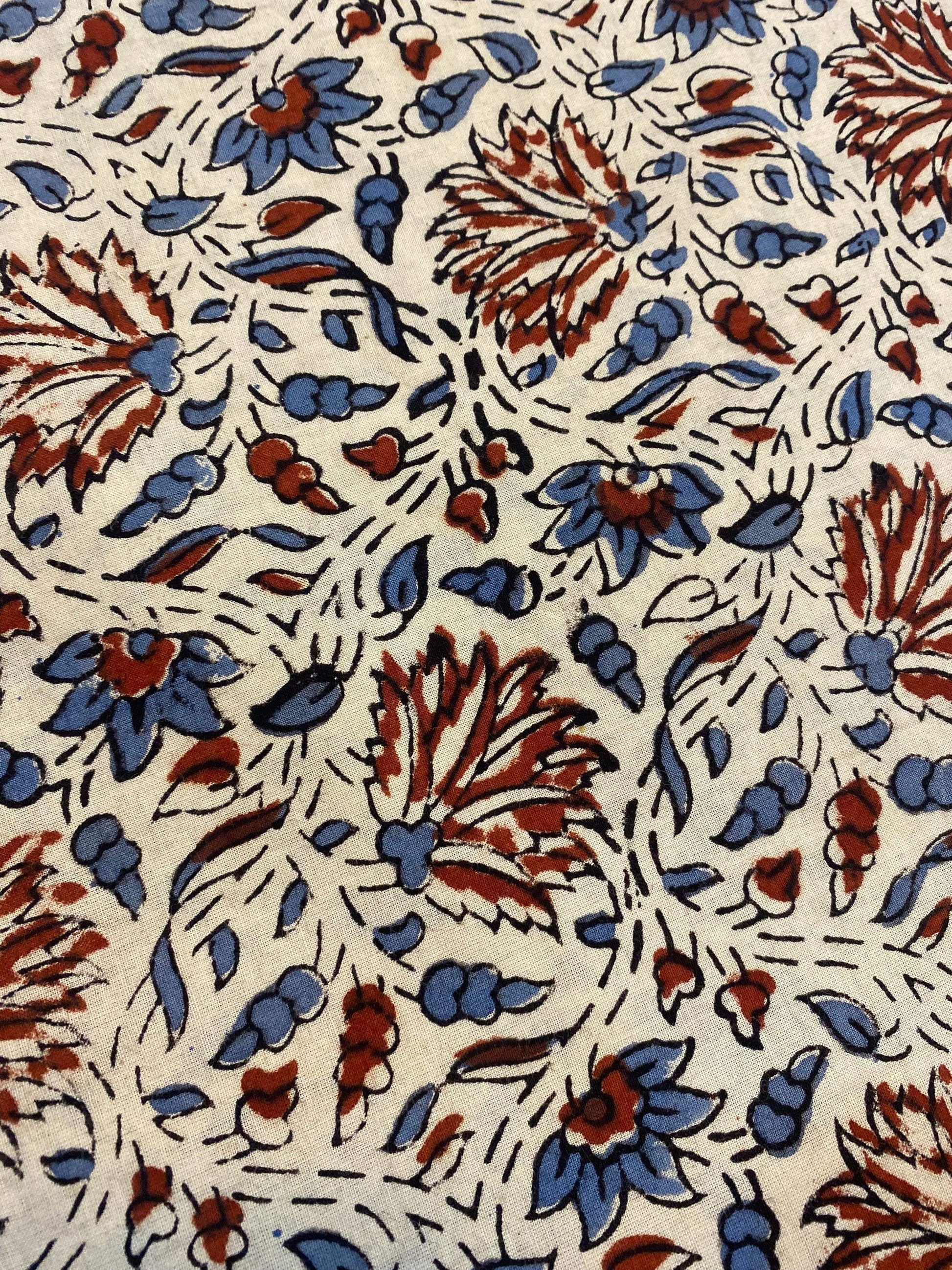 Beautiful Hand Block Printed Fabric, Cotton Fabric, Indian Fabric, fabric by yard, Block Printed Cotton womens clothing - Maple Village Lane