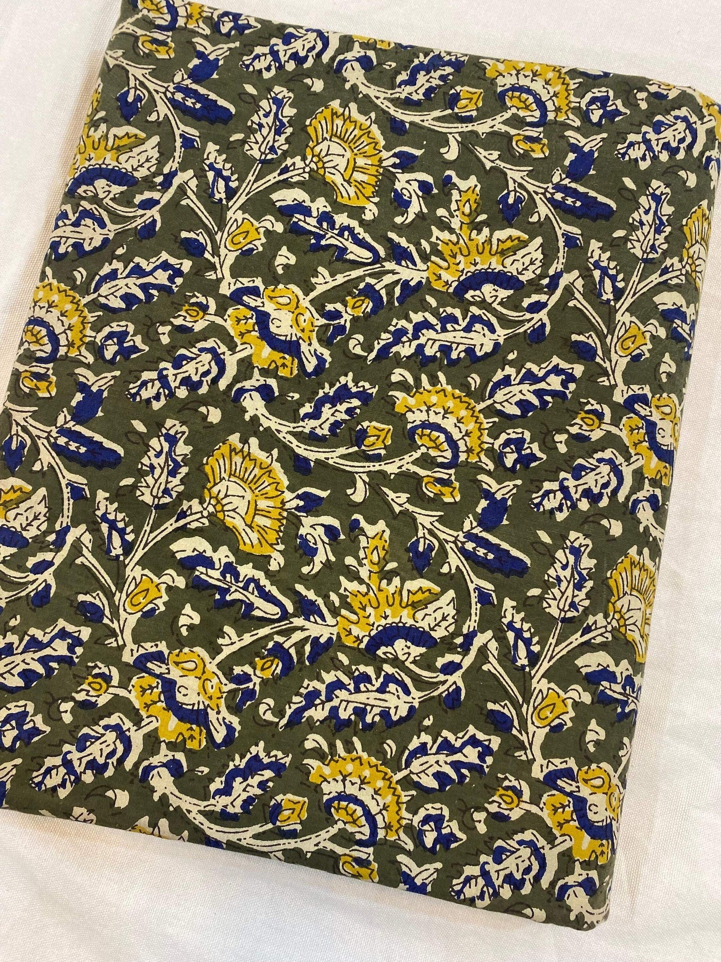 Beautiful Hand Block Printed Fabric, Cotton Fabric, Indian Fabric, fabric by yard, Block Printed Cotton womens clothing - Maple Village Lane