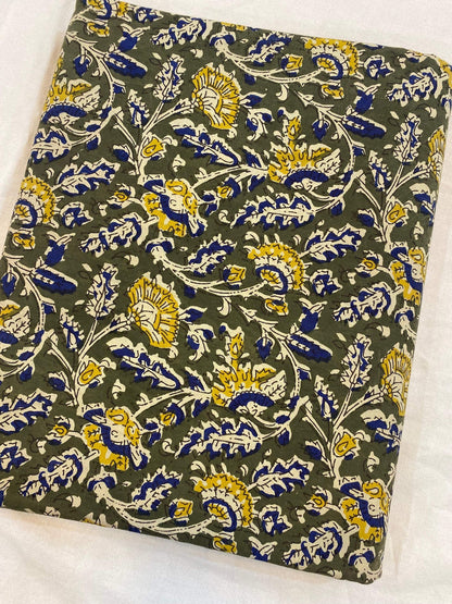 Beautiful Hand Block Printed Fabric, Cotton Fabric, Indian Fabric, fabric by yard, Block Printed Cotton womens clothing - Maple Village Lane