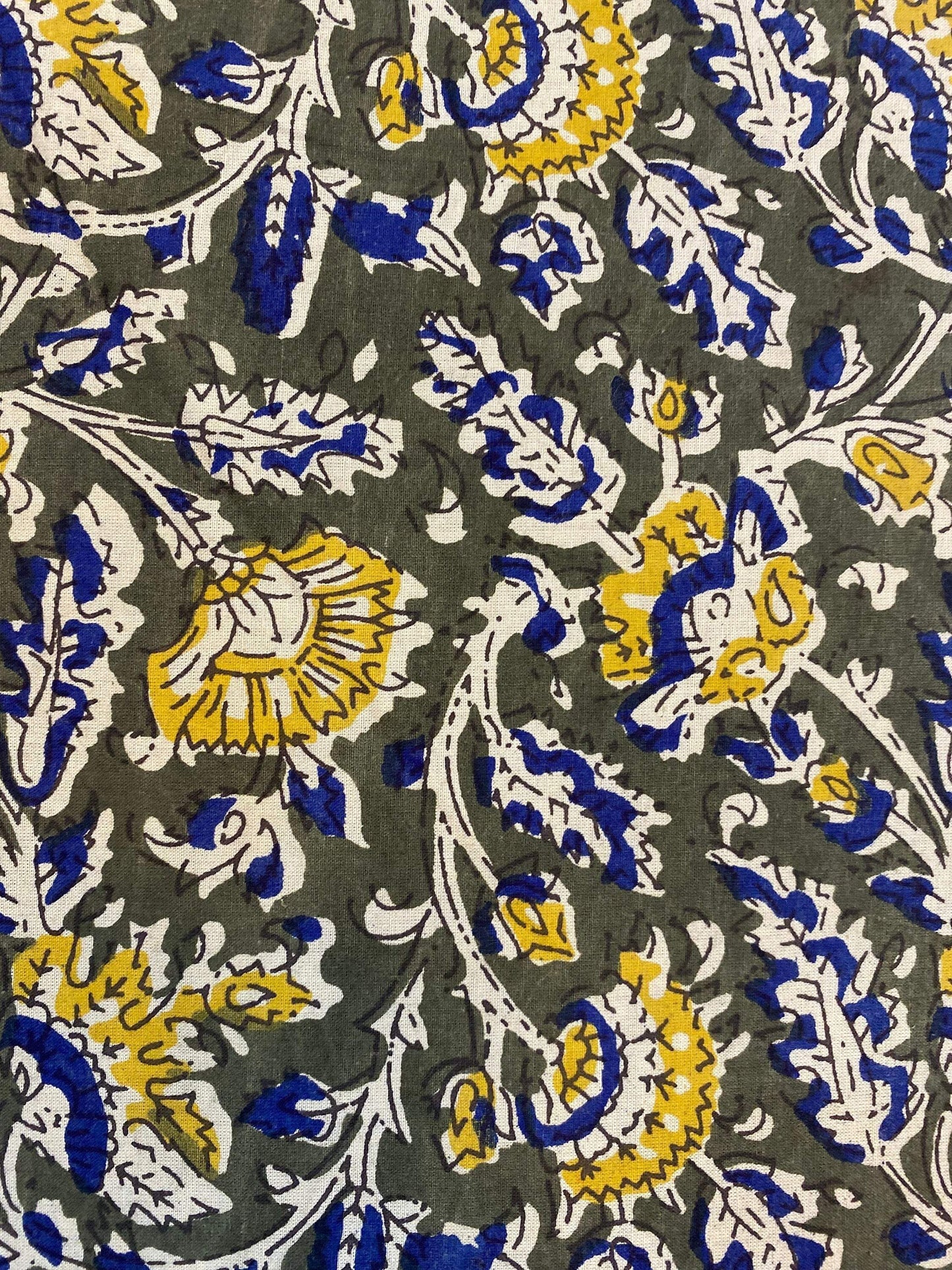 Beautiful Hand Block Printed Fabric, Cotton Fabric, Indian Fabric, fabric by yard, Block Printed Cotton womens clothing - Maple Village Lane