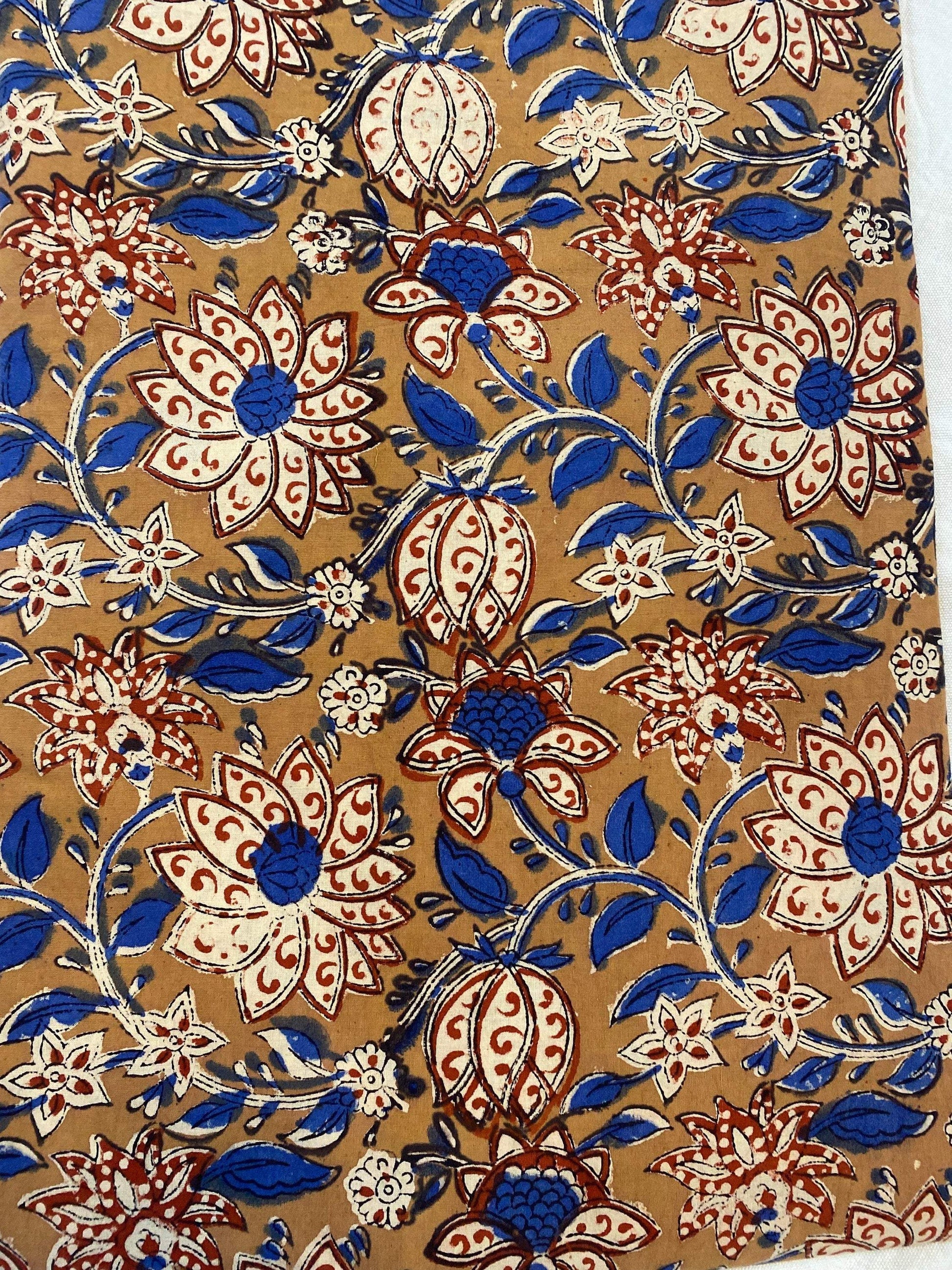 Beautiful Hand Block Printed Fabric, Cotton Fabric, Indian Fabric, fabric by yard, Block Printed Cotton womens clothing - Maple Village Lane