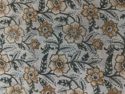 Linen fabric, Fabric by yard, Hand printed fabric, Block Print Fabric, Indian Fabric