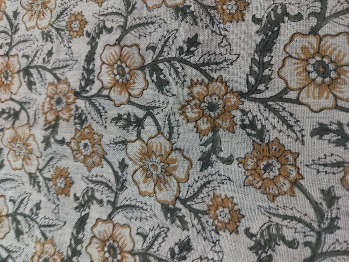 58" inches Indian Hand Block Print Fabric, Indian Linen Fabric, Block Print Fabric, Designer Floral Printing Fabric, Upholstery fabric,