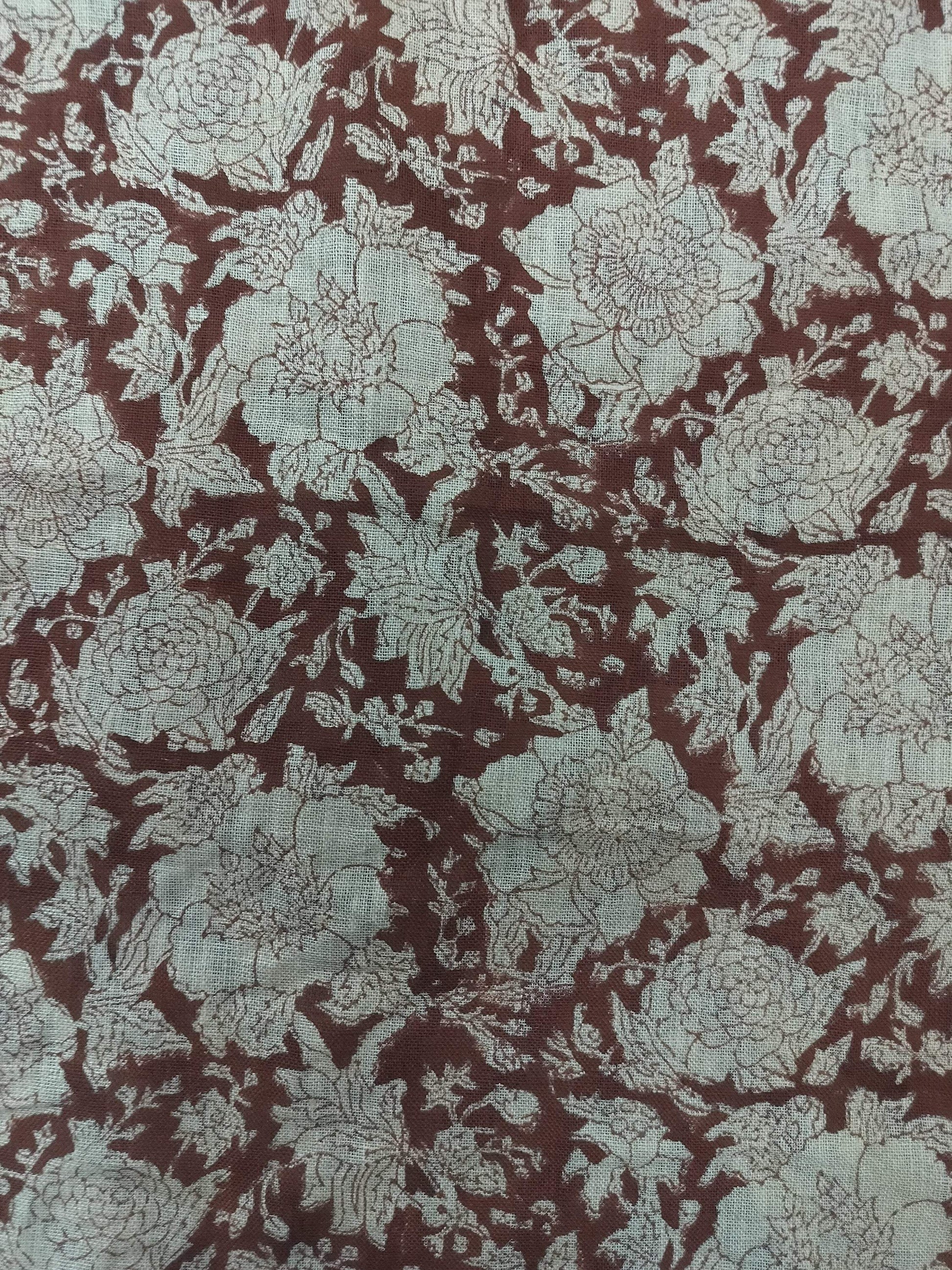 Linen fabric, Fabric by yard, Hand printed fabric, Block Print Fabric, Indian Fabric