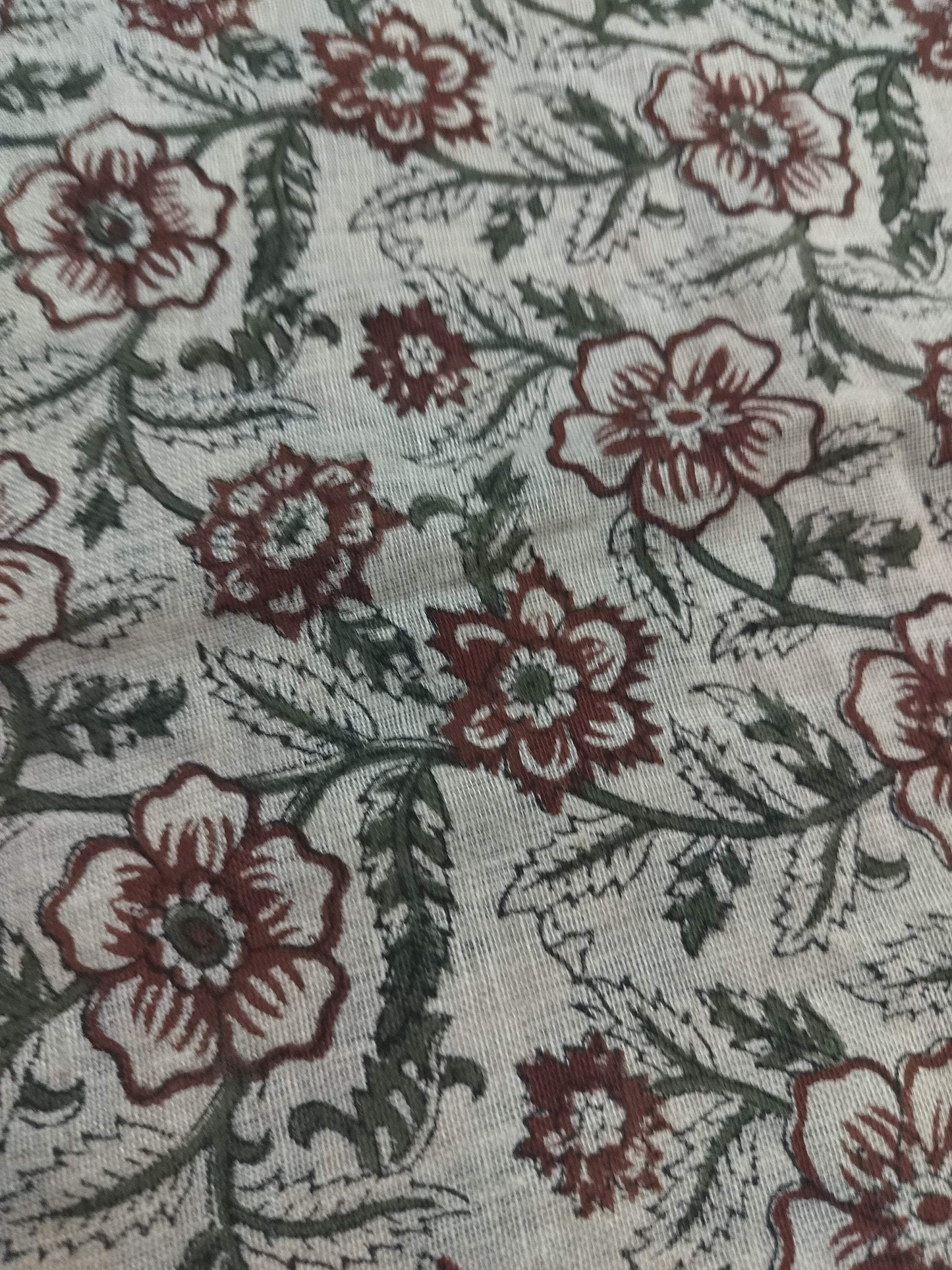 58" inches Indian Hand Block Print Fabric, Indian Linen Fabric, Block Print Fabric, Designer Floral Printing Fabric, Upholstery fabric,