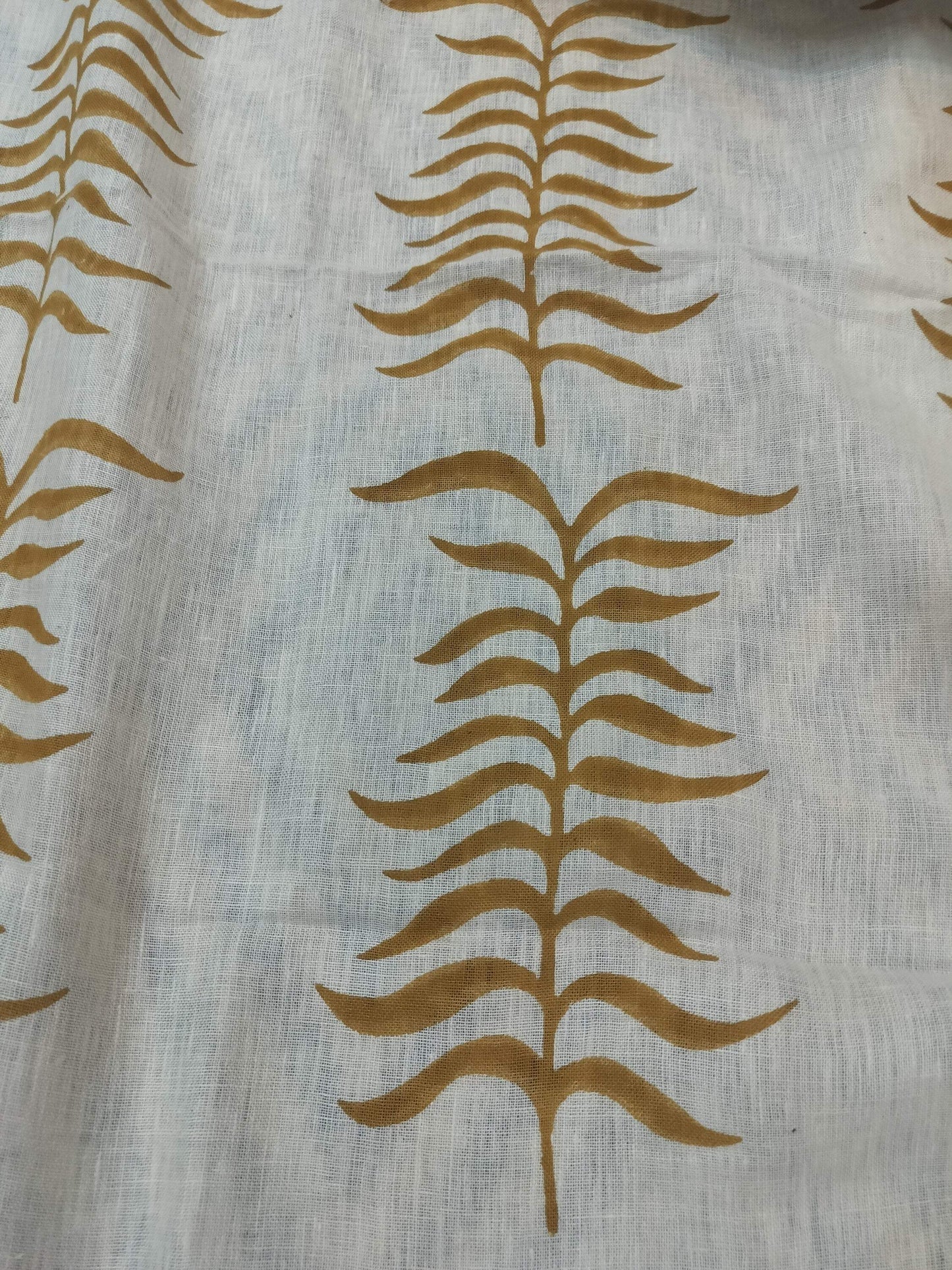 Hand Block Print Fabric, Indian Linen Fabric, Block Print Fabric, Designer Floral Printing Fabric, Upholstery fabric, Home decor Fabric - Maple Village Lane