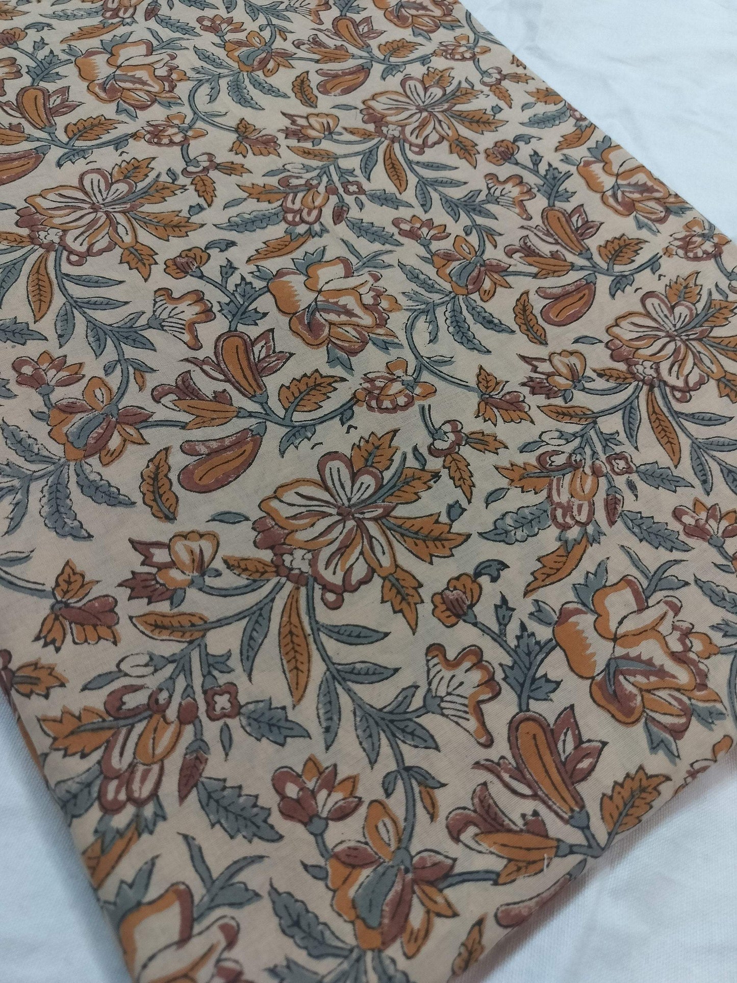 Beautiful Hand Block Printed Fabric, Cotton Fabric, Indian Fabric, fabric by yard, Block Printed Cotton womens clothing - Maple Village Lane