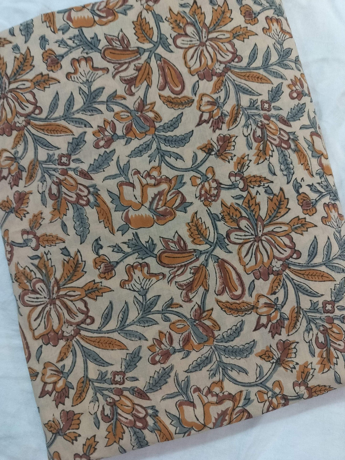 Beautiful Hand Block Printed Fabric, Cotton Fabric, Indian Fabric, fabric by yard, Block Printed Cotton womens clothing - Maple Village Lane