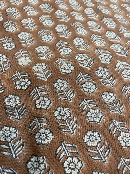 58" inches Indian Hand Block Print Fabric, Indian Linen Fabric, Block Print Fabric, Designer Floral Printing Fabric, Upholstery fabric,