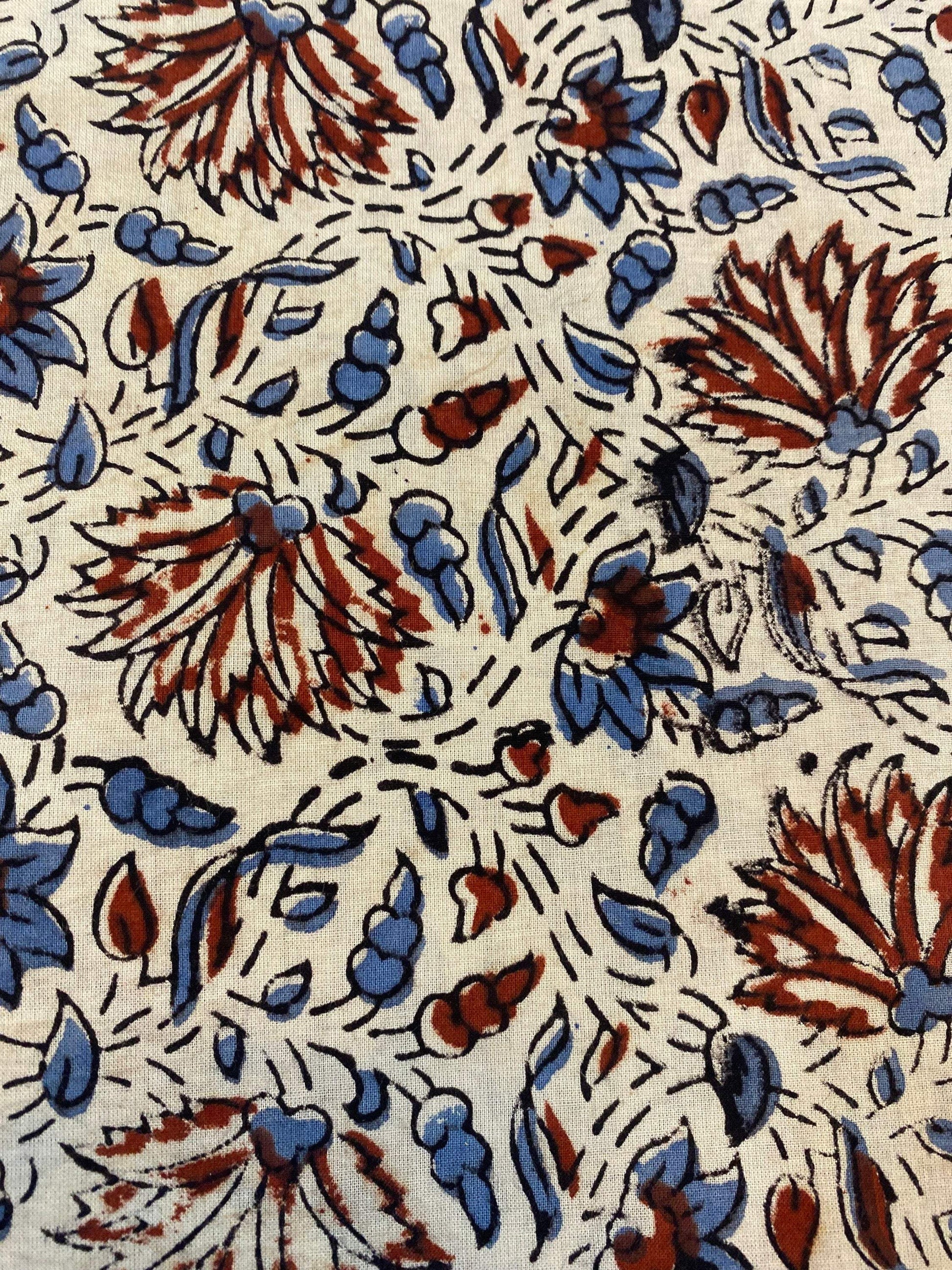 Cotton fabric, Fabric by yard, Hand printed fabric, Block Print Fabric, Indian Fabric