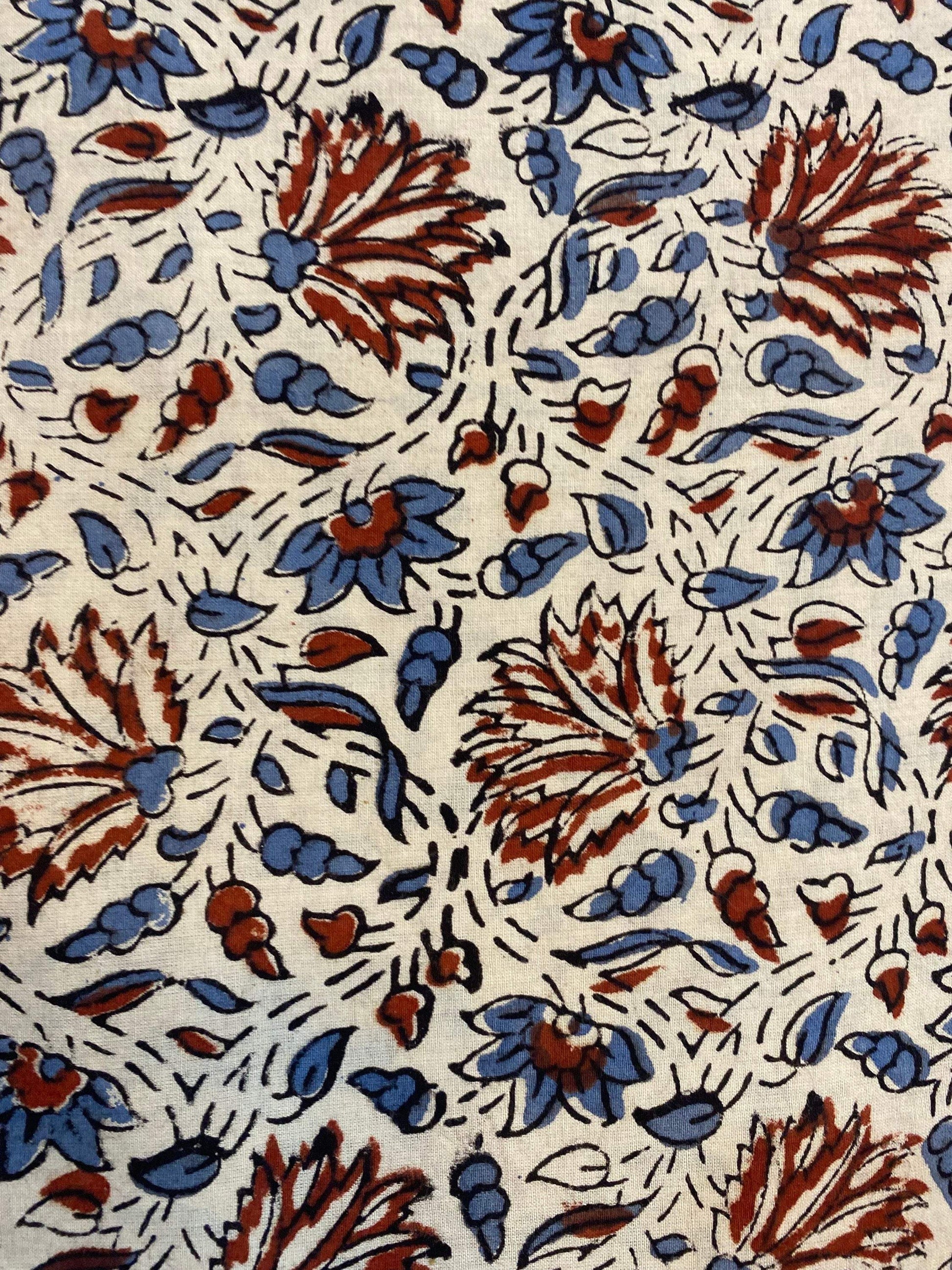 Beautiful Hand Block Printed Fabric, Cotton Fabric, Indian Fabric, fabric by yard, Block Printed Cotton womens clothing - Maple Village Lane