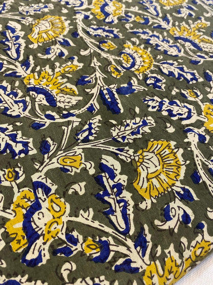 Beautiful Hand Block Printed Fabric, Cotton Fabric, Indian Fabric, fabric by yard, Block Printed Cotton womens clothing - Maple Village Lane