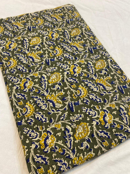 Beautiful Hand Block Printed Fabric, Cotton Fabric, Indian Fabric, fabric by yard, Block Printed Cotton womens clothing - Maple Village Lane