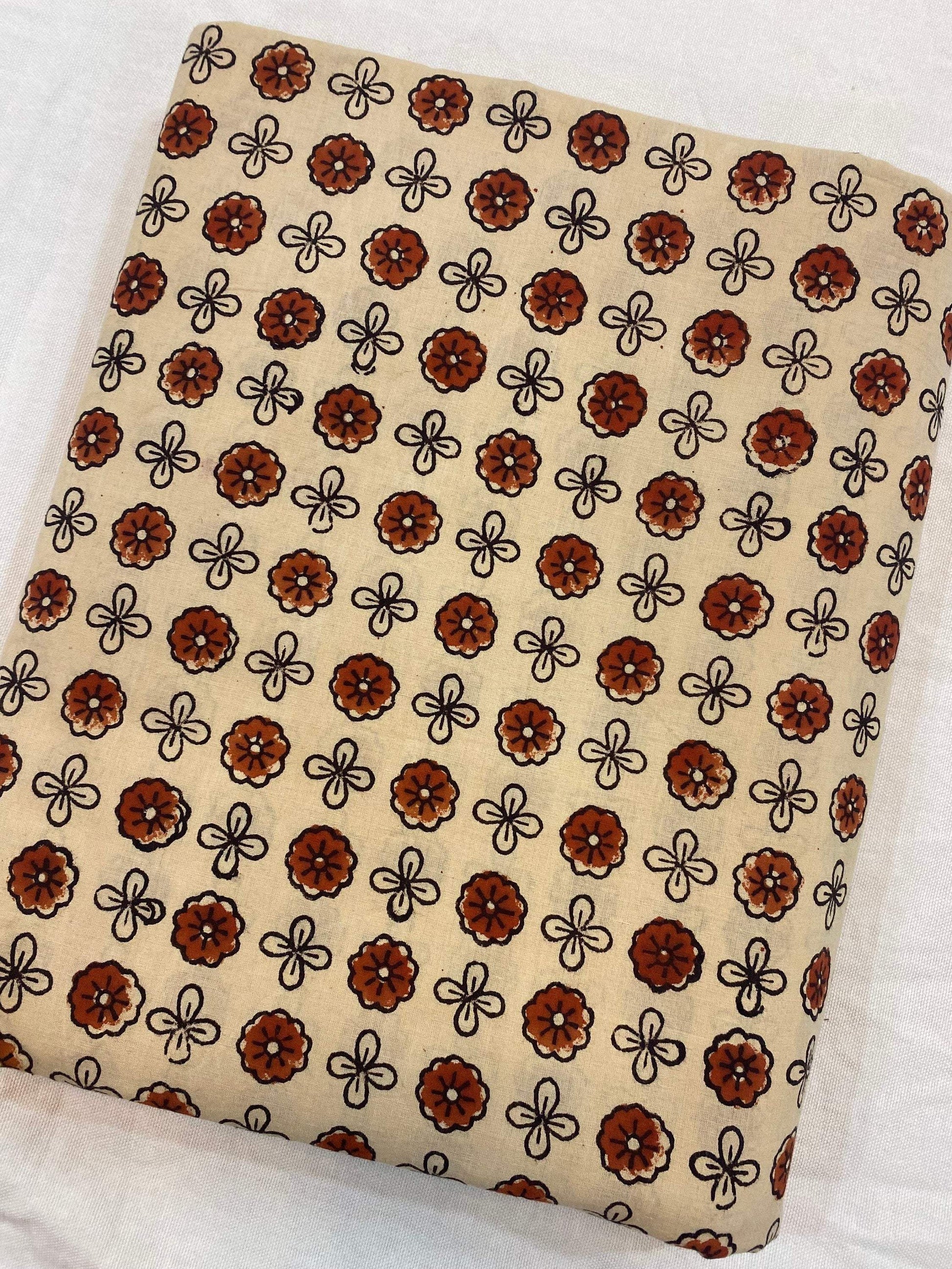 Beautiful Hand Block Printed Fabric, Cotton Fabric, Indian Fabric, fabric by yard, Block Printed Cotton womens clothing - Maple Village Lane