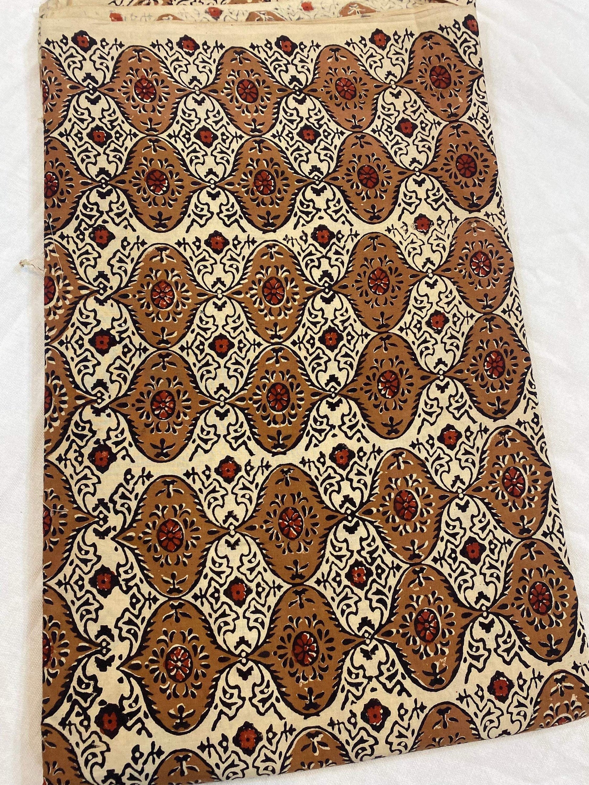 Beautiful Hand Block Printed Fabric, Cotton Fabric, Indian Fabric, fabric by yard, Block Printed Cotton womens clothing - Maple Village Lane