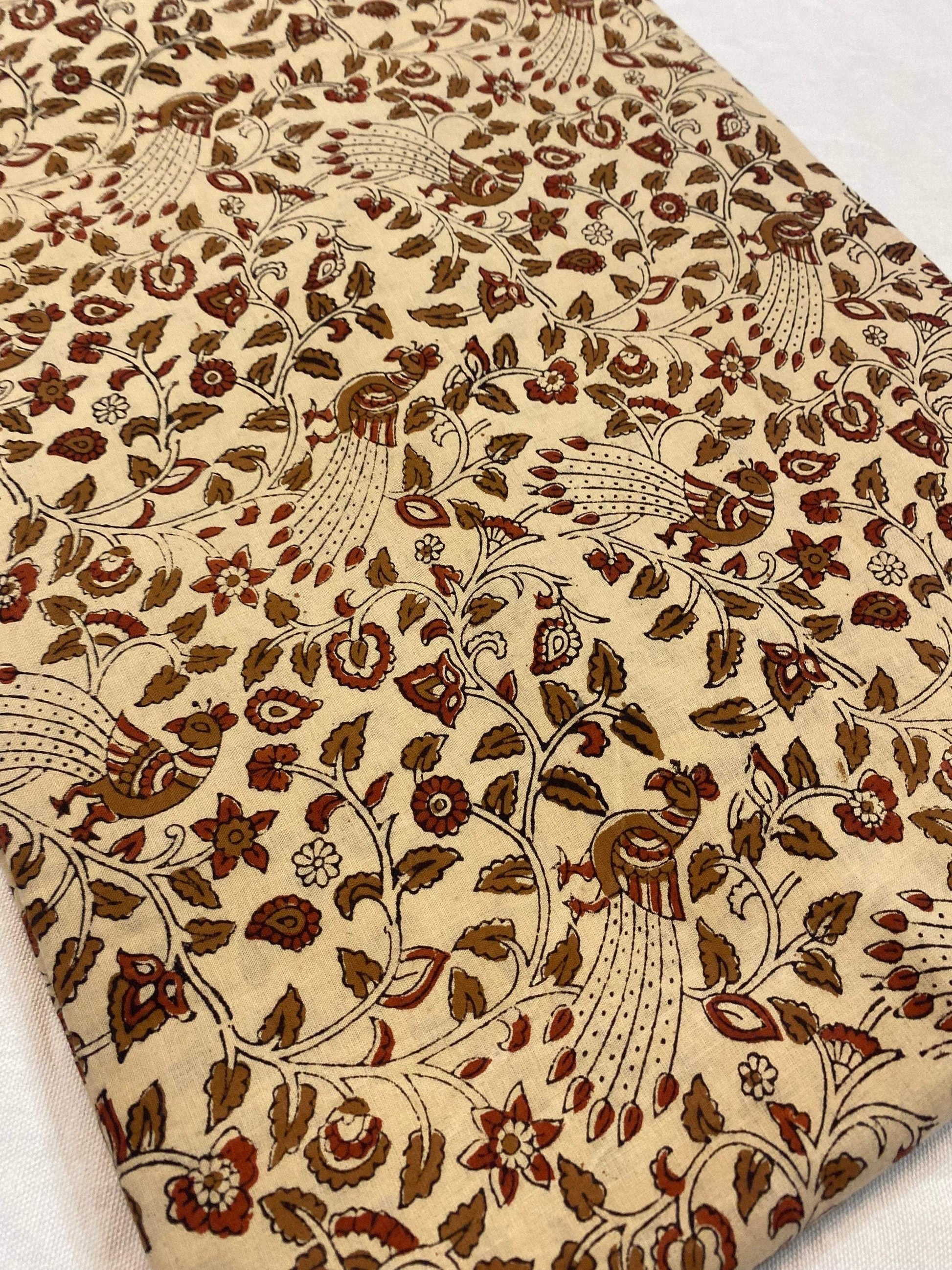 Beautiful Hand Block Printed Fabric, Cotton Fabric, Indian Fabric, fabric by yard, Block Printed Cotton womens clothing - Maple Village Lane