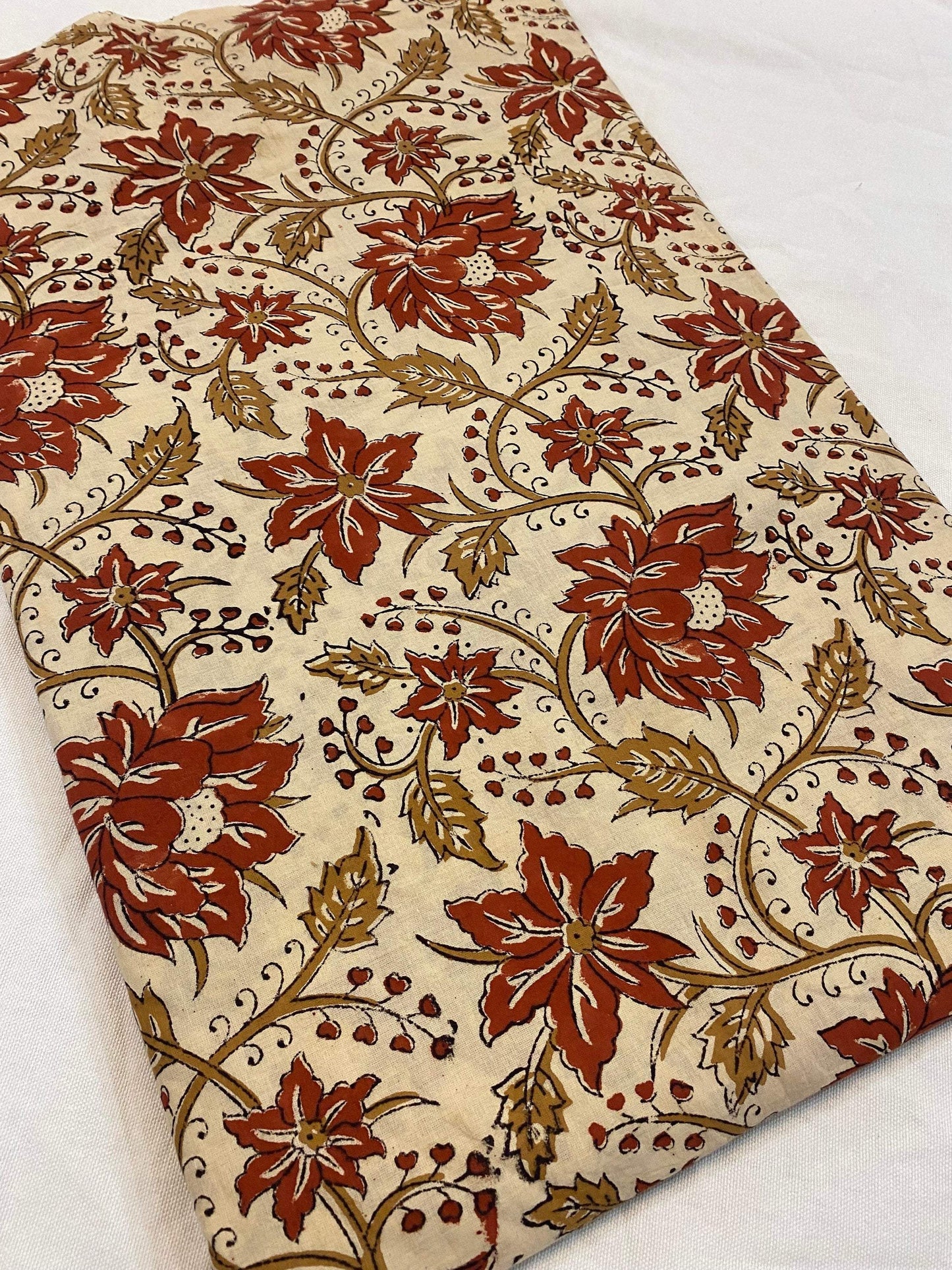 Beautiful Hand Block Printed Fabric, Cotton Fabric, Indian Fabric, fabric by yard, Block Printed Cotton womens clothing - Maple Village Lane