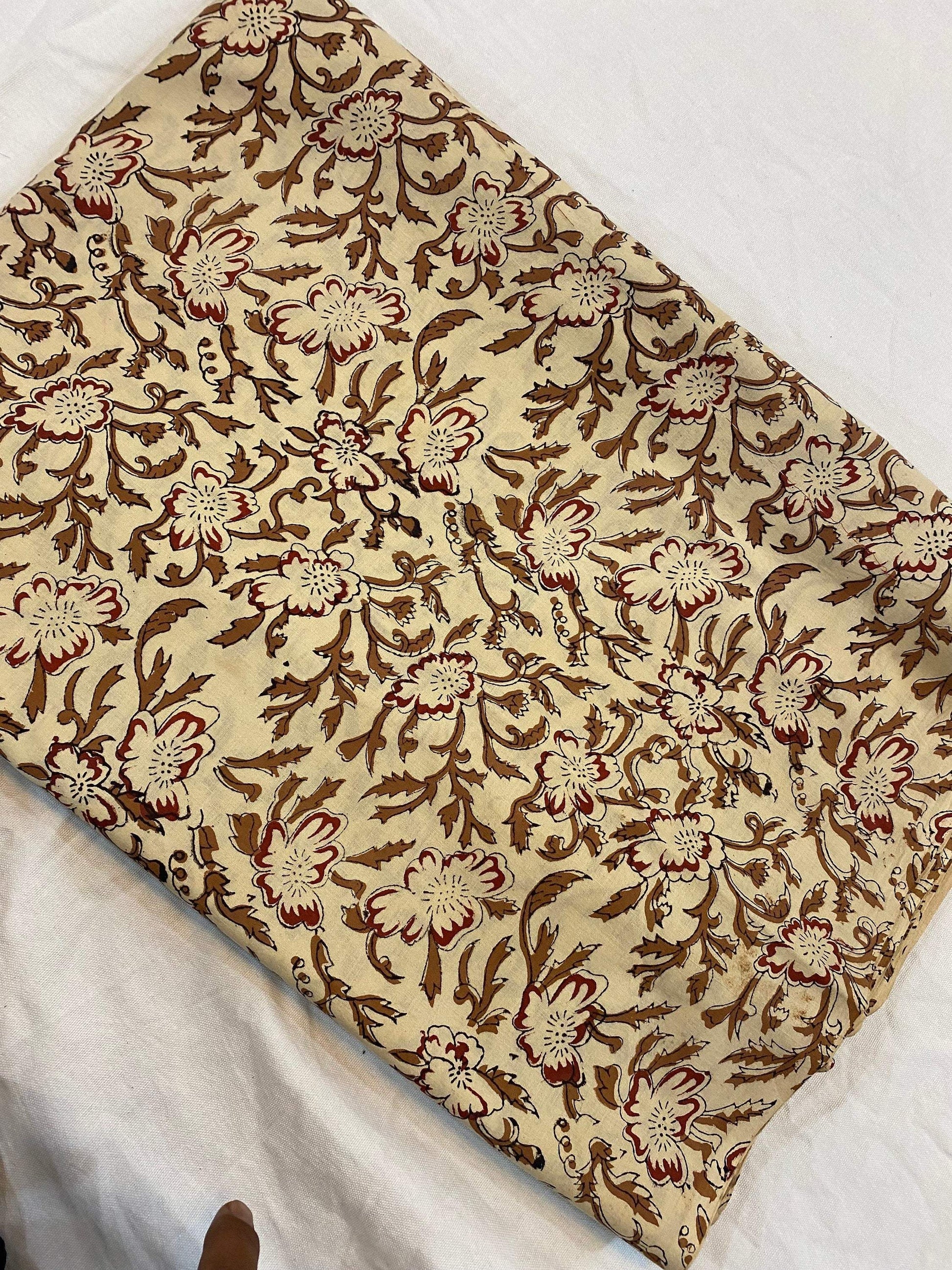 Beautiful Hand Block Printed Fabric, Cotton Fabric, Indian Fabric, fabric by yard, Block Printed Cotton womens clothing - Maple Village Lane