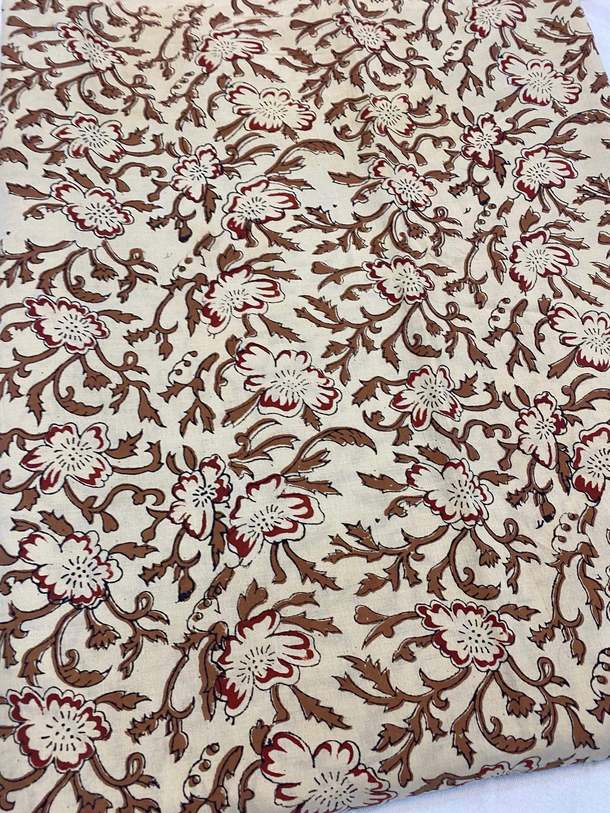 Beautiful Hand Block Printed Fabric, Cotton Fabric, Indian Fabric, fabric by yard, Block Printed Cotton womens clothing - Maple Village Lane