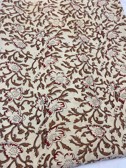 Beautiful Hand Block Printed Fabric, Cotton Fabric, Indian Fabric, fabric by yard, Block Printed Cotton womens clothing - Maple Village Lane