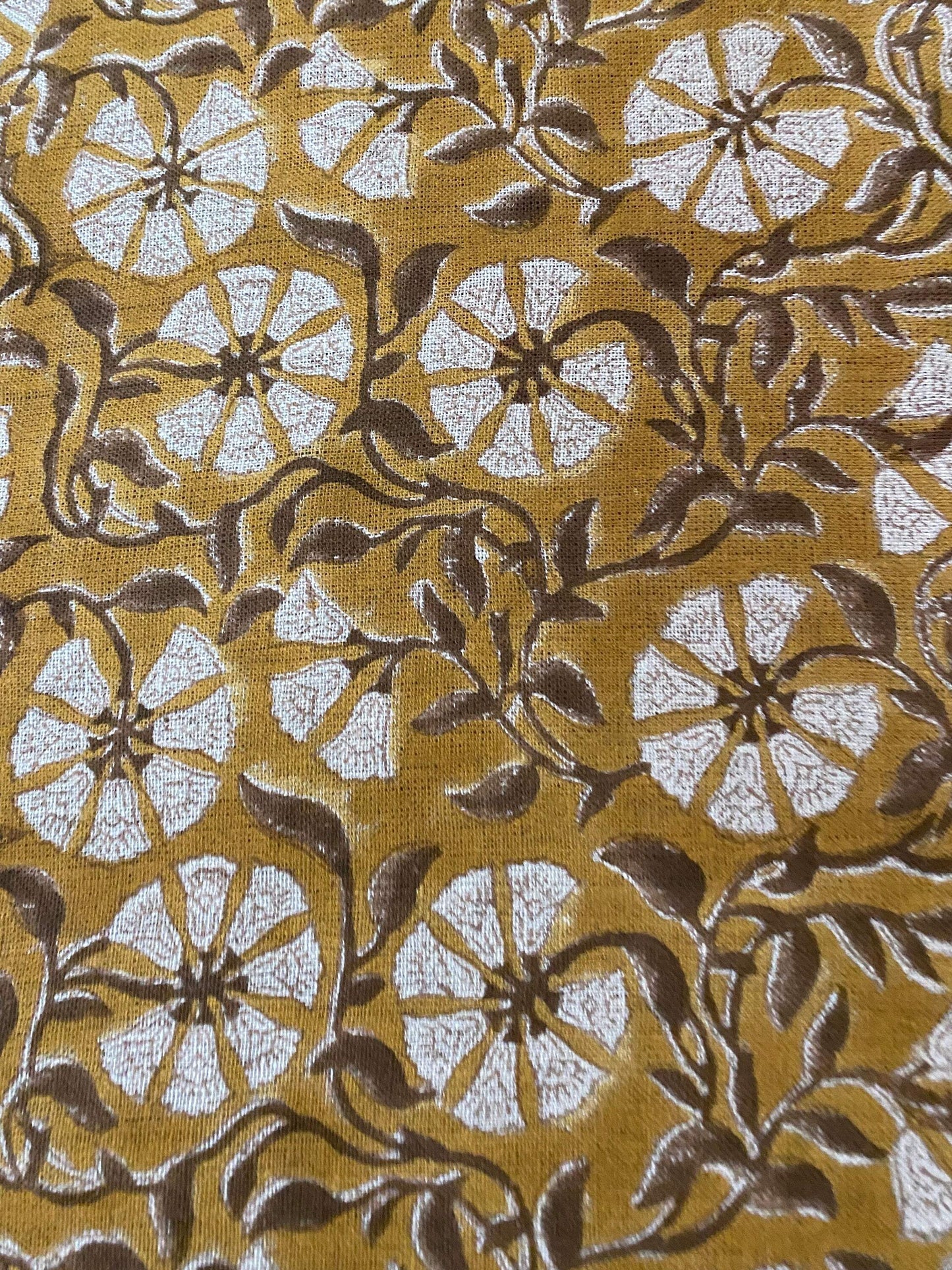 Linen fabric, Fabric by yard, Hand printed fabric, Block Print Fabric, Indian Fabric