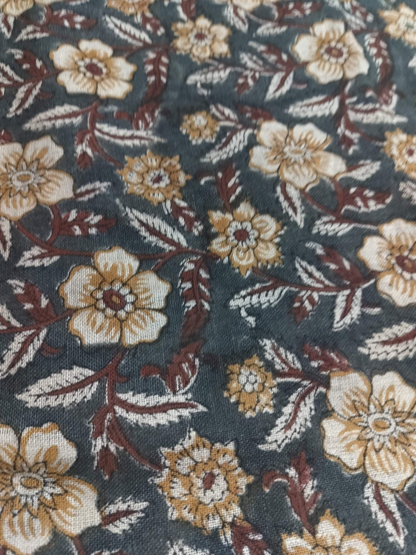 58" inches Indian Hand Block Print Fabric, Indian Linen Fabric, Block Print Fabric, Designer Floral Printing Fabric, Upholstery fabric,