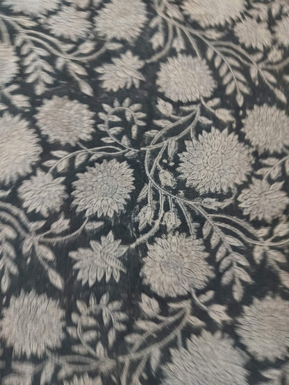 58" inches Indian Hand Block Print Fabric, Indian Linen Fabric, Block Print Fabric, Designer Floral Printing Fabric, Upholstery fabric,