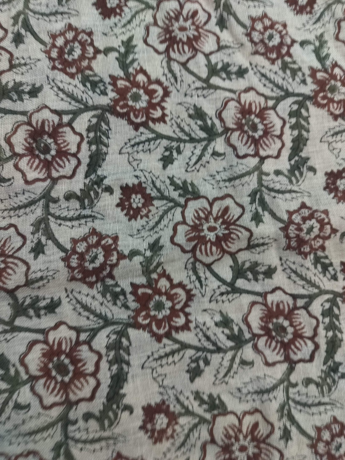 58" inches Indian Hand Block Print Fabric, Indian Linen Fabric, Block Print Fabric, Designer Floral Printing Fabric, Upholstery fabric,