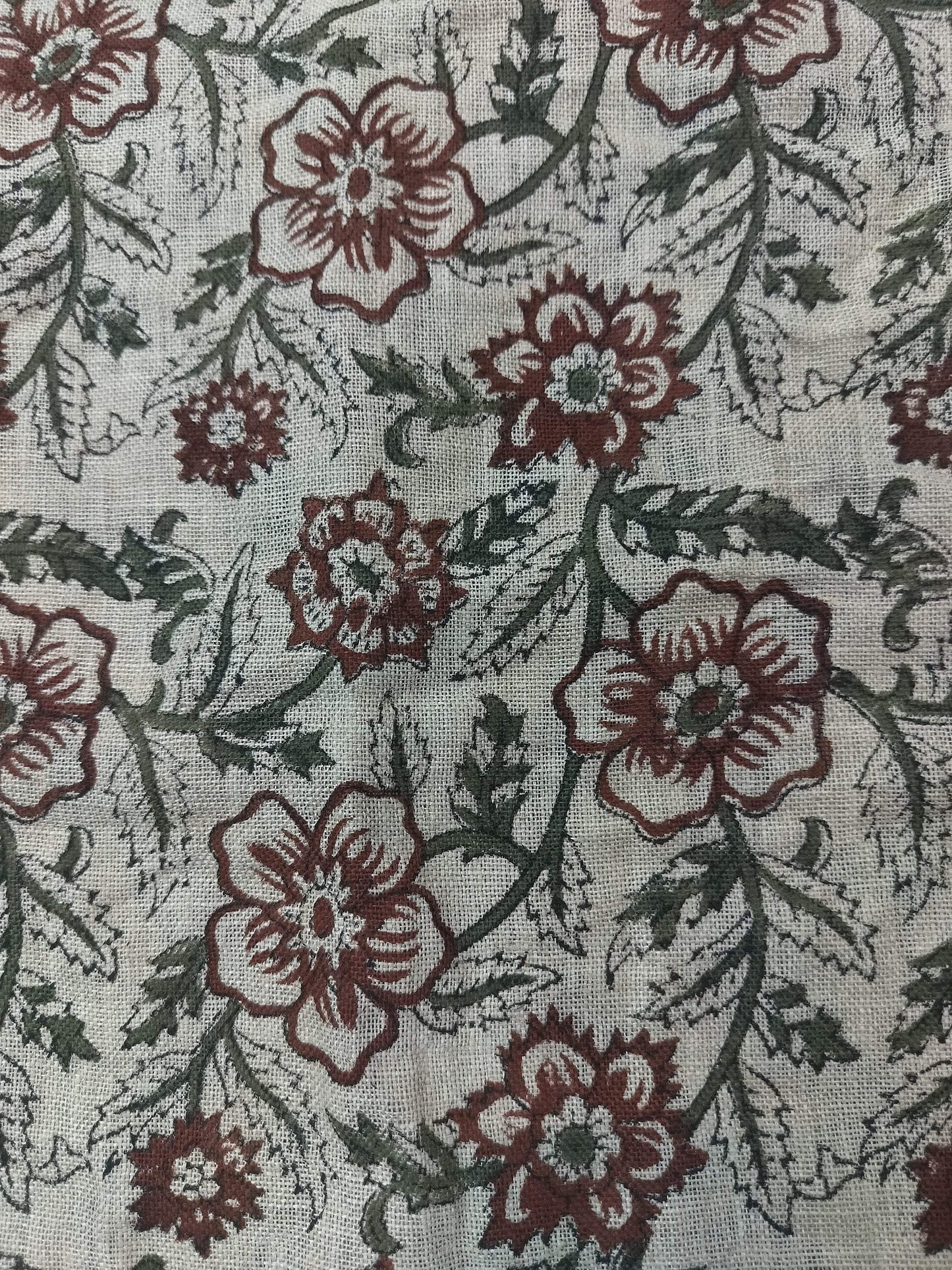 58" inches Indian Hand Block Print Fabric, Indian Linen Fabric, Block Print Fabric, Designer Floral Printing Fabric, Upholstery fabric,