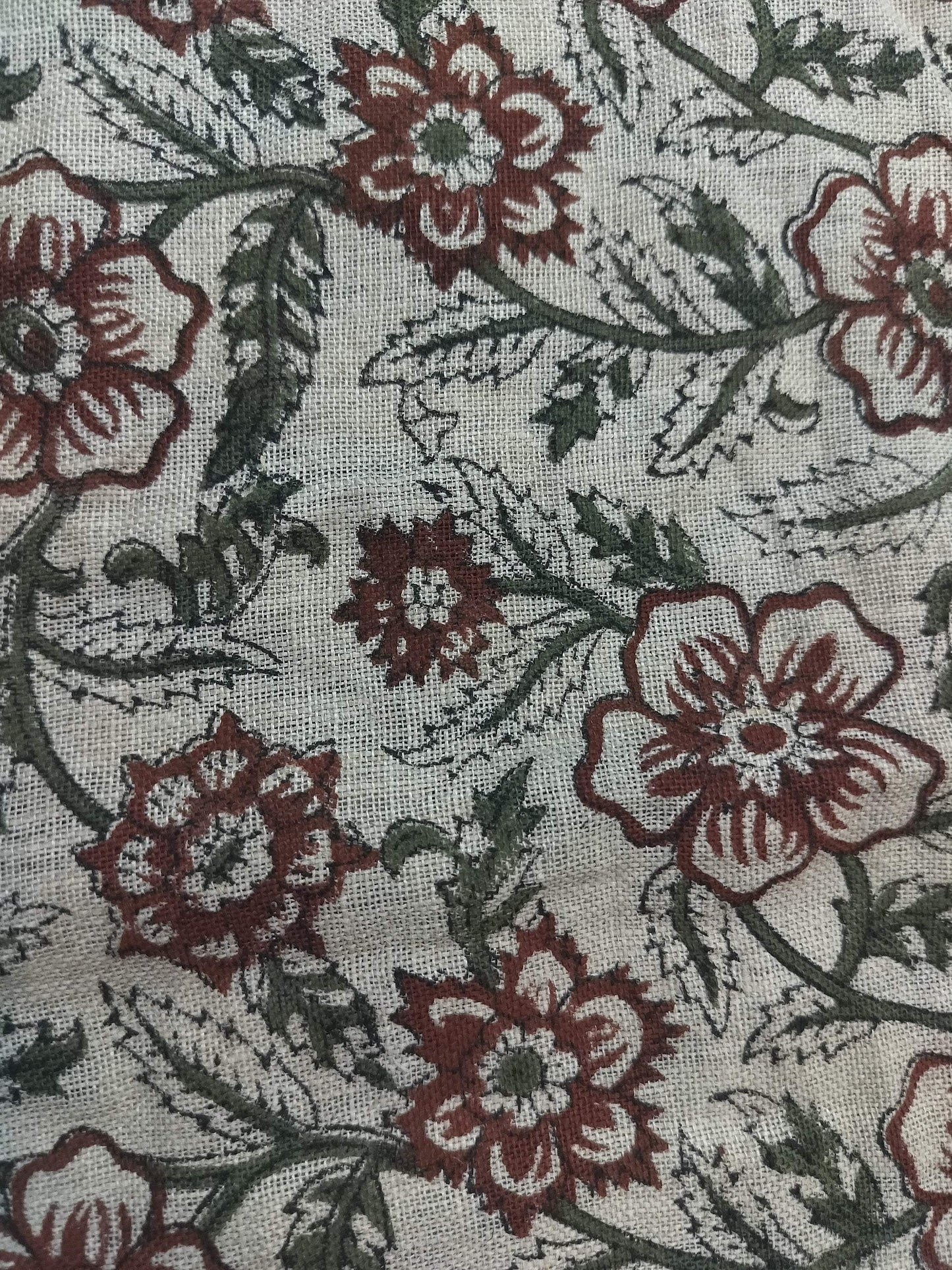 58" inches Indian Hand Block Print Fabric, Indian Linen Fabric, Block Print Fabric, Designer Floral Printing Fabric, Upholstery fabric,