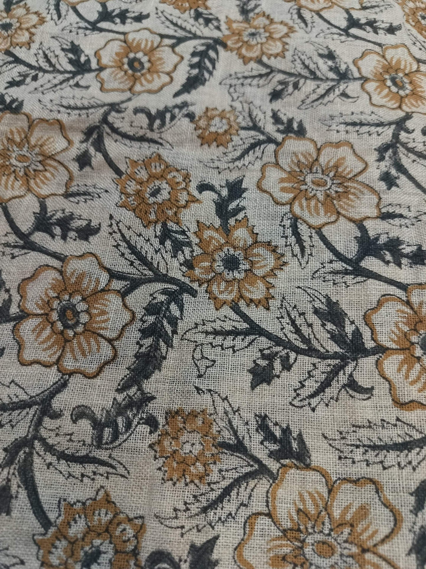 58" inches Indian Hand Block Print Fabric, Indian Linen Fabric, Block Print Fabric, Designer Floral Printing Fabric, Upholstery fabric,