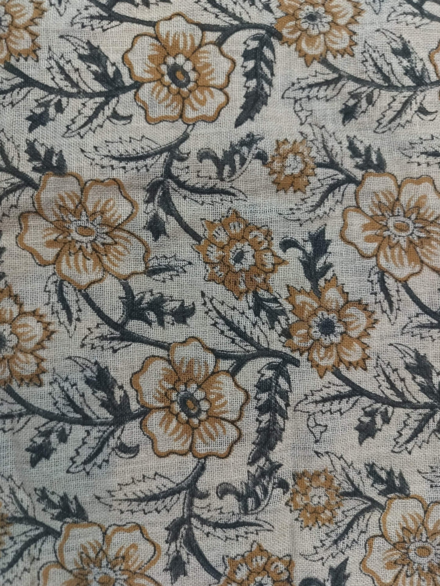 58" inches Indian Hand Block Print Fabric, Indian Linen Fabric, Block Print Fabric, Designer Floral Printing Fabric, Upholstery fabric,