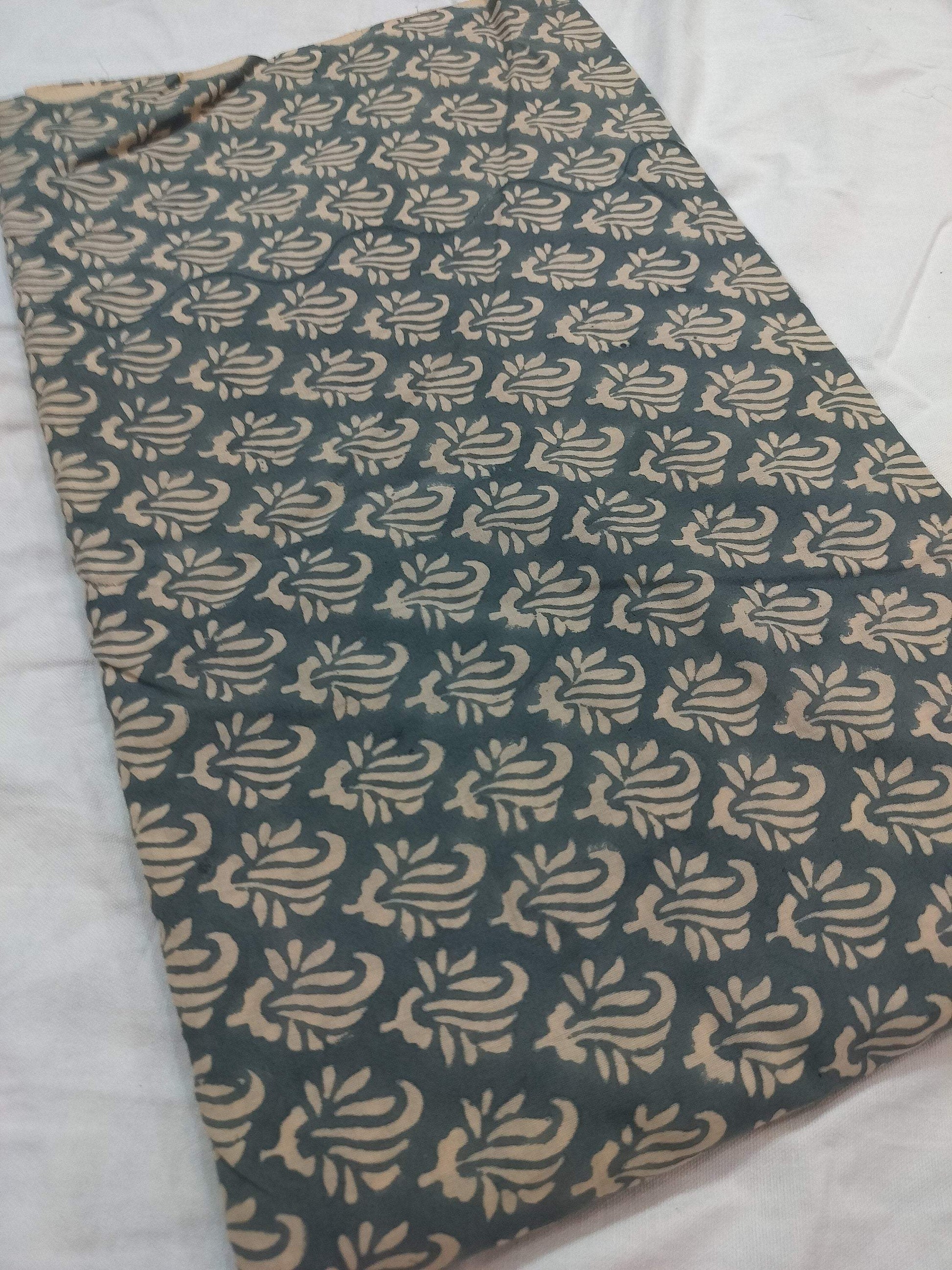 Beautiful Hand Block Printed Fabric, Cotton Fabric, Indian Fabric, fabric by yard, Block Printed Cotton womens clothing - Maple Village Lane