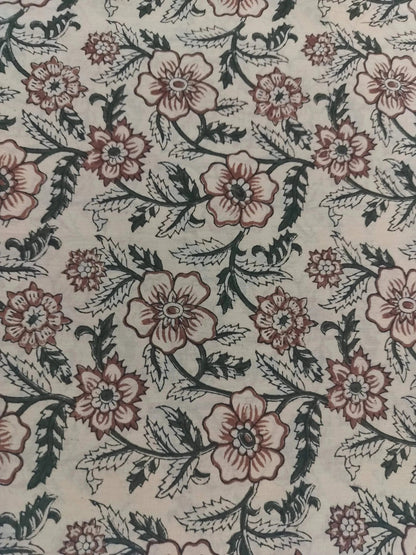 Beautiful Hand Block Printed Fabric, Cotton Fabric, Indian Fabric, fabric by yard, Block Printed Cotton womens clothing - Maple Village Lane