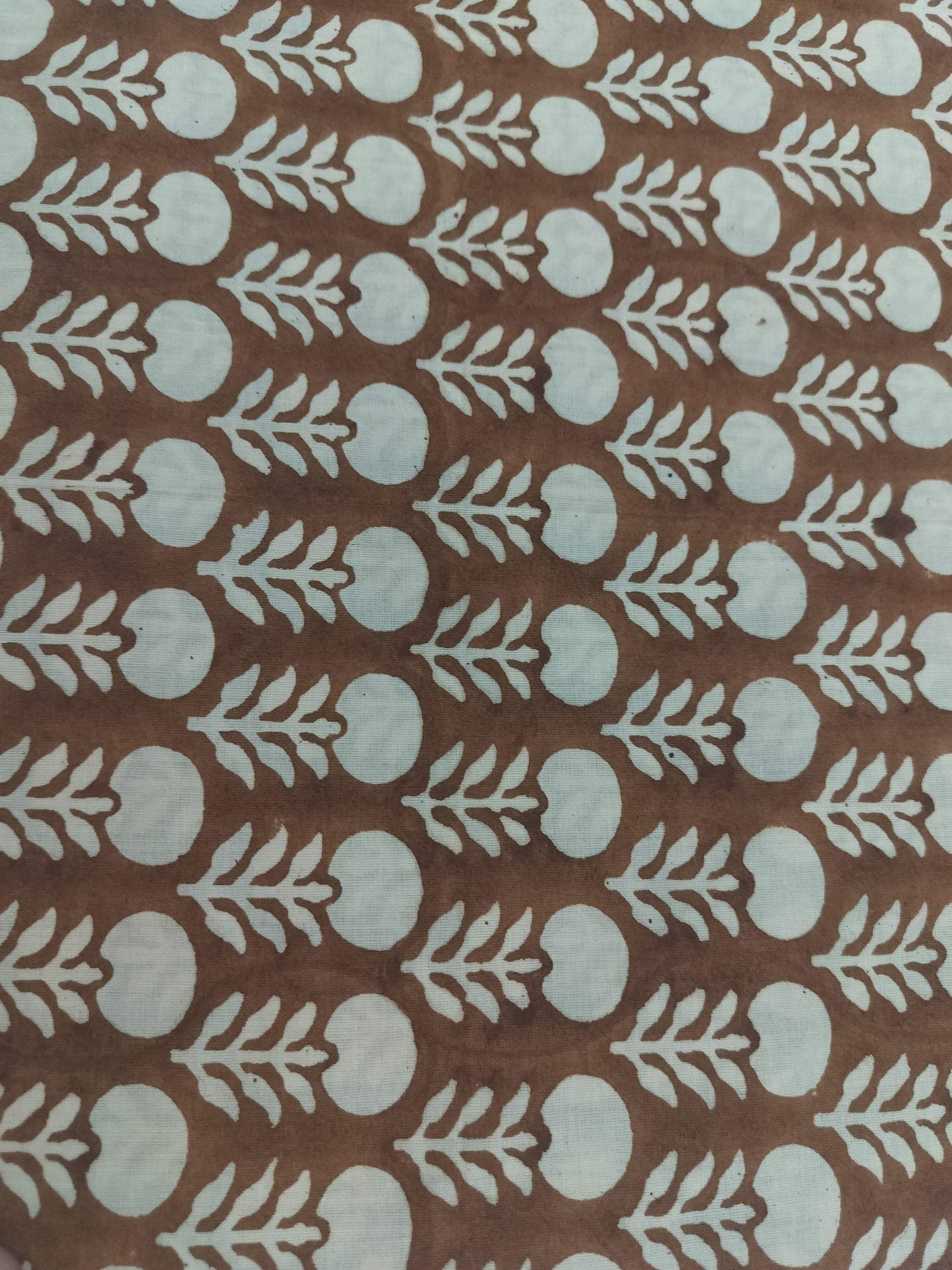 Beautiful Hand Block Printed Fabric, Cotton Fabric, Indian Fabric, fabric by yard, Block Printed Cotton womens clothing - Maple Village Lane