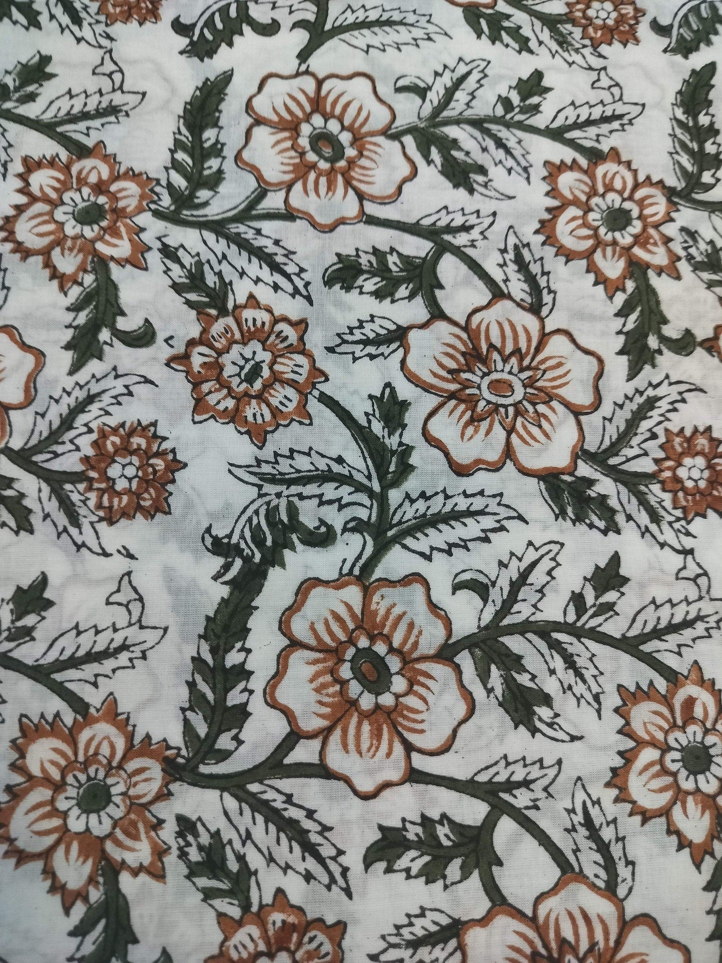 Beautiful Hand Block Printed Fabric, Cotton Fabric, Indian Fabric, fabric by yard, Block Printed Cotton womens clothing - Maple Village Lane